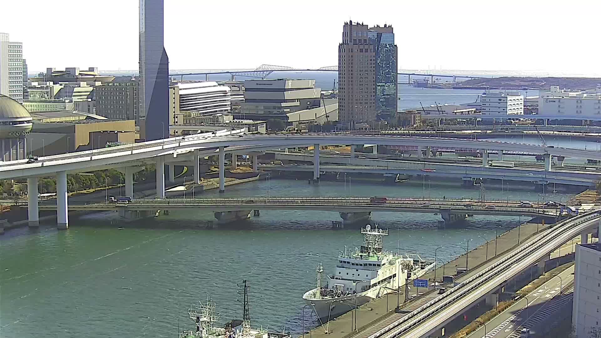 Tokyo, Ariake Island /Tokyo Bay & Tokyo Gate Bridge View ( 東京・有明島・東京湾・東京ゲートブリッジ ) Live Cam - Daiba, Odaiba, Minato-ku, Tokyo, Kantō, Honshu, Japan