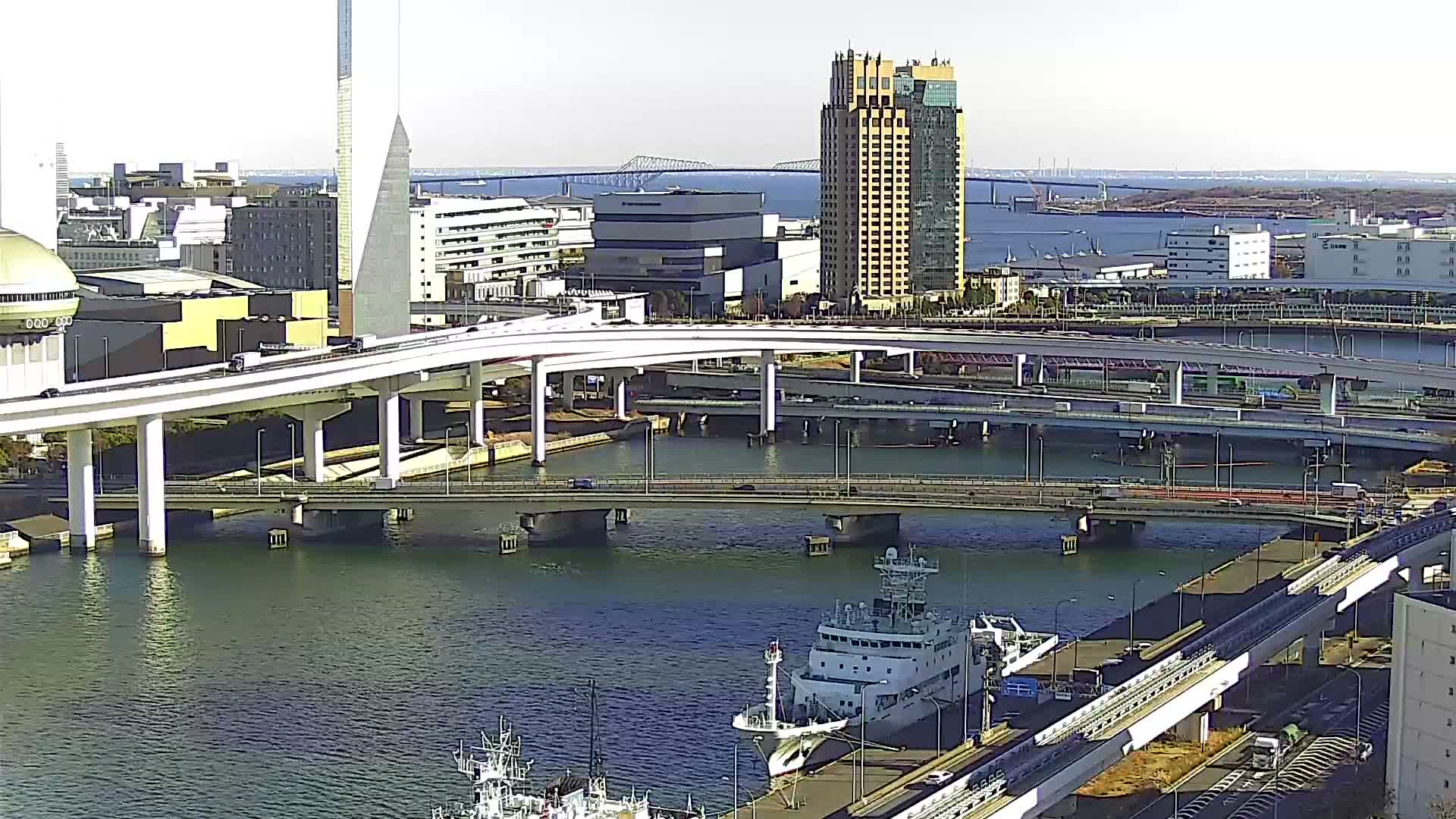 Tokyo, Ariake Island /Tokyo Bay & Tokyo Gate Bridge View ( 東京・有明島・東京湾・東京ゲートブリッジ ) Live Cam - Daiba, Odaiba, Minato-ku, Tokyo, Kantō, Honshu, Japan