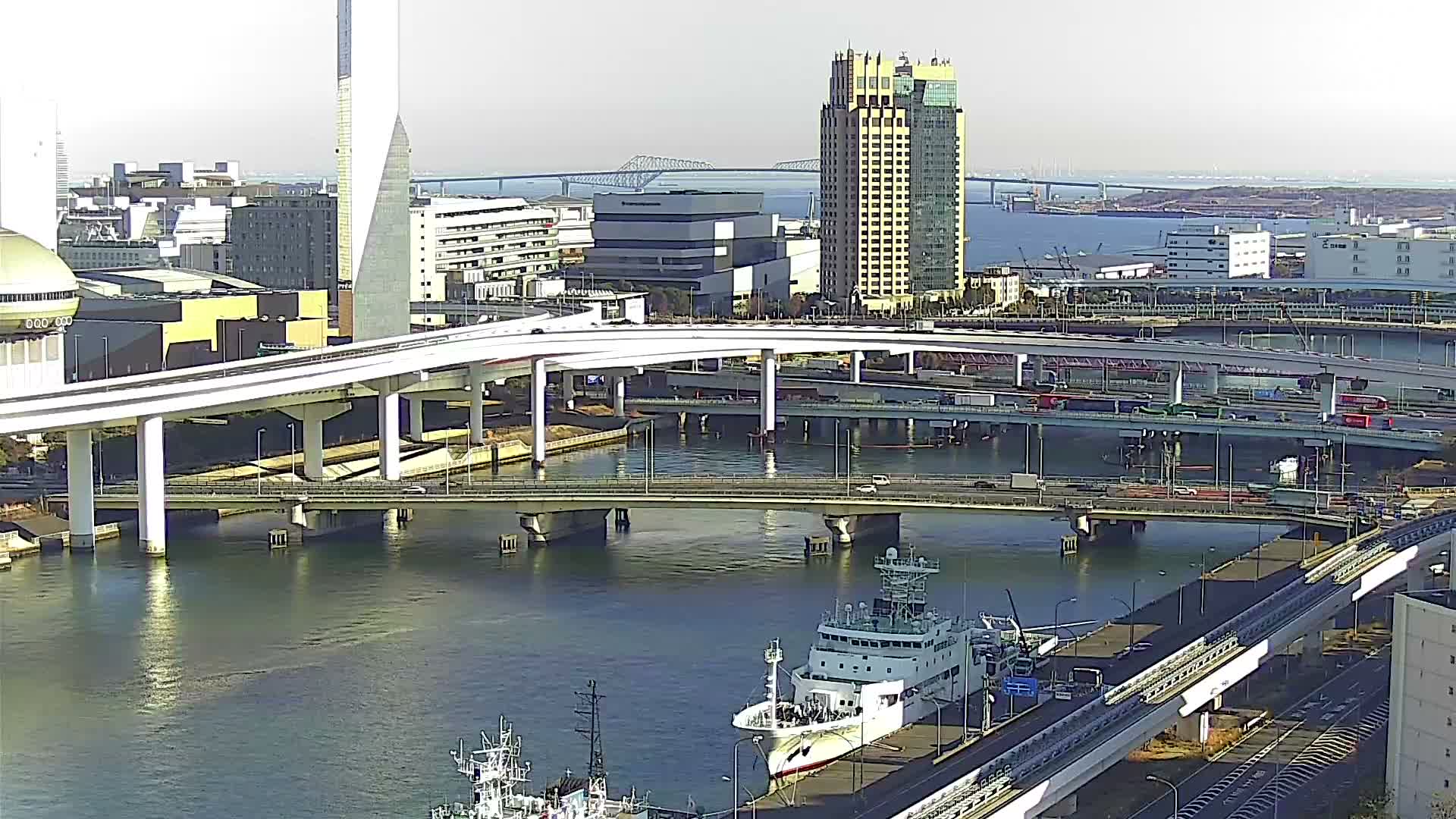 Tokyo, Ariake Island /Tokyo Bay & Tokyo Gate Bridge View ( 東京・有明島・東京湾・東京ゲートブリッジ ) Live Cam - Daiba, Odaiba, Minato-ku, Tokyo, Kantō, Honshu, Japan