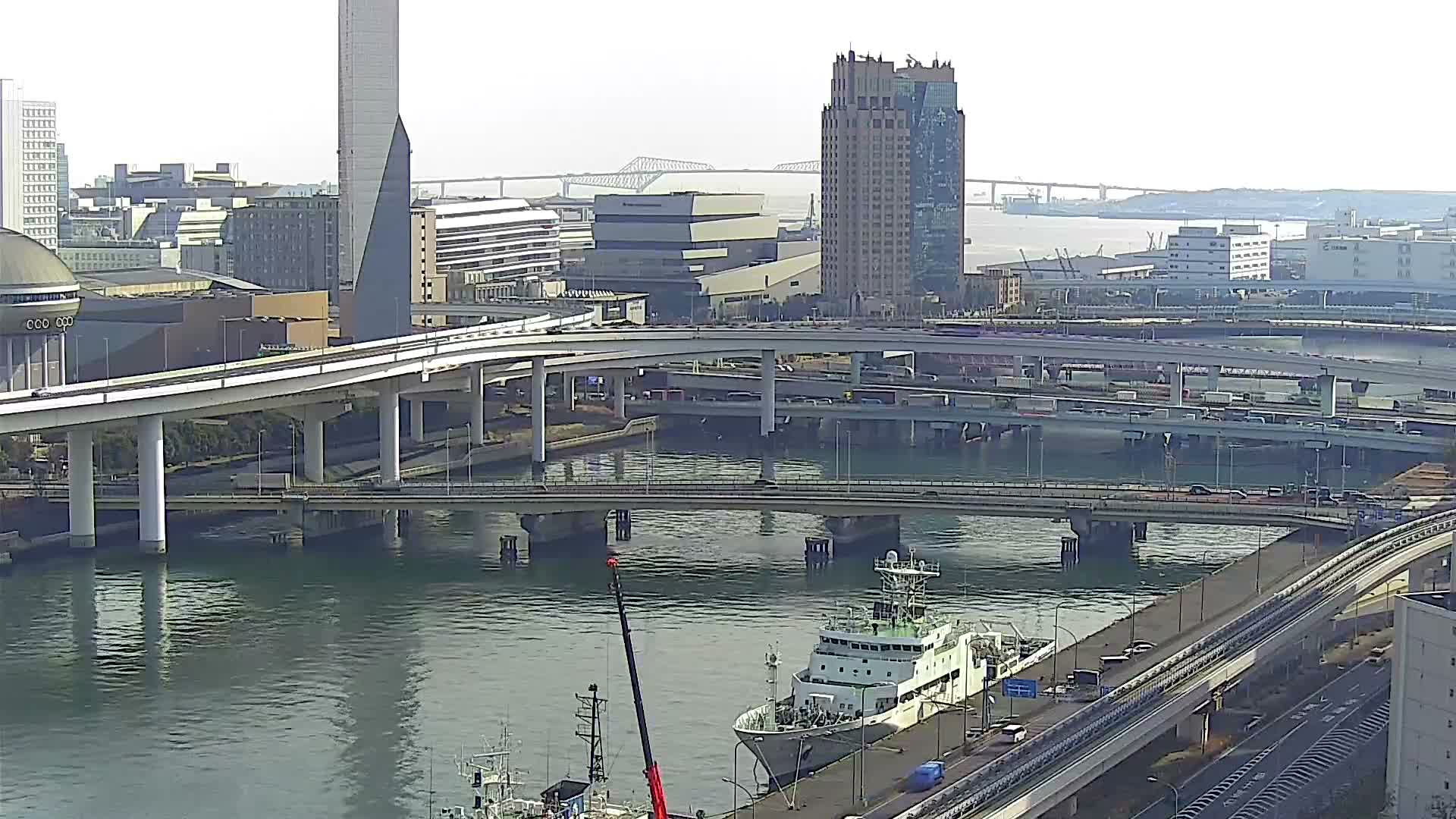 Tokyo, Ariake Island /Tokyo Bay & Tokyo Gate Bridge View ( 東京・有明島・東京湾・東京ゲートブリッジ ) Live Cam - Daiba, Odaiba, Minato-ku, Tokyo, Kantō, Honshu, Japan