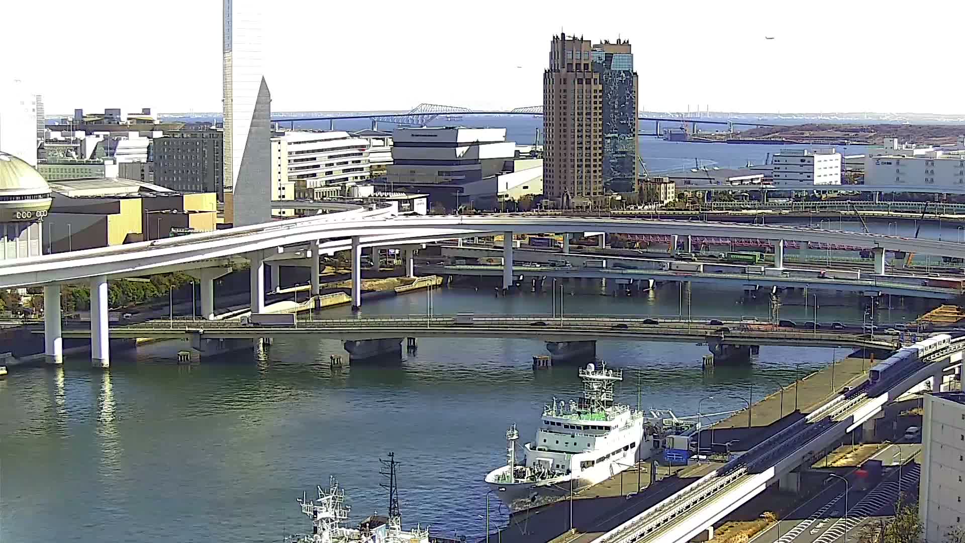 Tokyo, Ariake Island /Tokyo Bay & Tokyo Gate Bridge View ( 東京・有明島・東京湾・東京ゲートブリッジ ) Live Cam - Daiba, Odaiba, Minato-ku, Tokyo, Kantō, Honshu, Japan