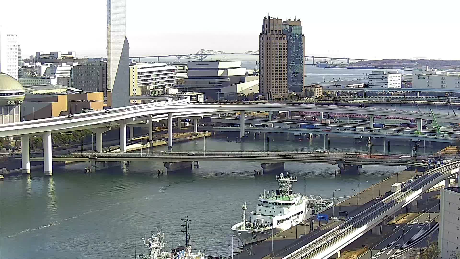 Tokyo, Ariake Island /Tokyo Bay & Tokyo Gate Bridge View ( 東京・有明島・東京湾・東京ゲートブリッジ ) Live Cam - Daiba, Odaiba, Minato-ku, Tokyo, Kantō, Honshu, Japan