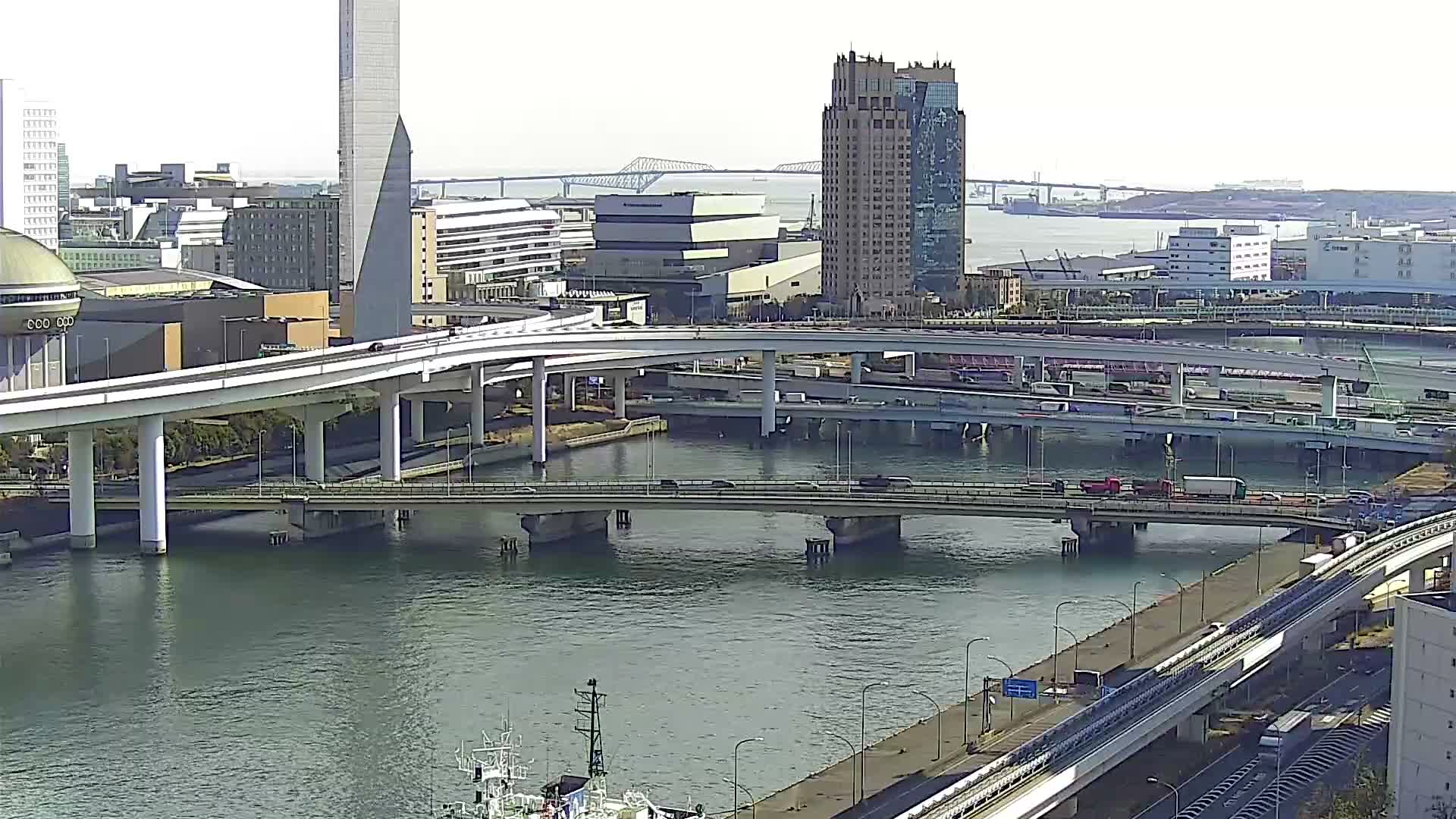 Tokyo, Ariake Island /Tokyo Bay & Tokyo Gate Bridge View ( 東京・有明島・東京湾・東京ゲートブリッジ ) Live Cam - Daiba, Odaiba, Minato-ku, Tokyo, Kantō, Honshu, Japan