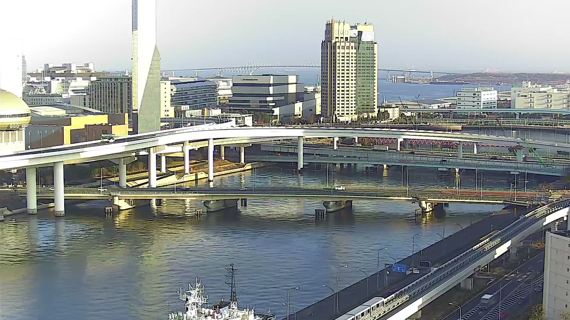 Tokyo, Ariake Island /Tokyo Bay & Tokyo Gate Bridge View ( 東京・有明島・東京湾・東京ゲートブリッジ ) Live Cam - Daiba, Odaiba, Minato-ku, Tokyo, Kantō, Honshu, Japan