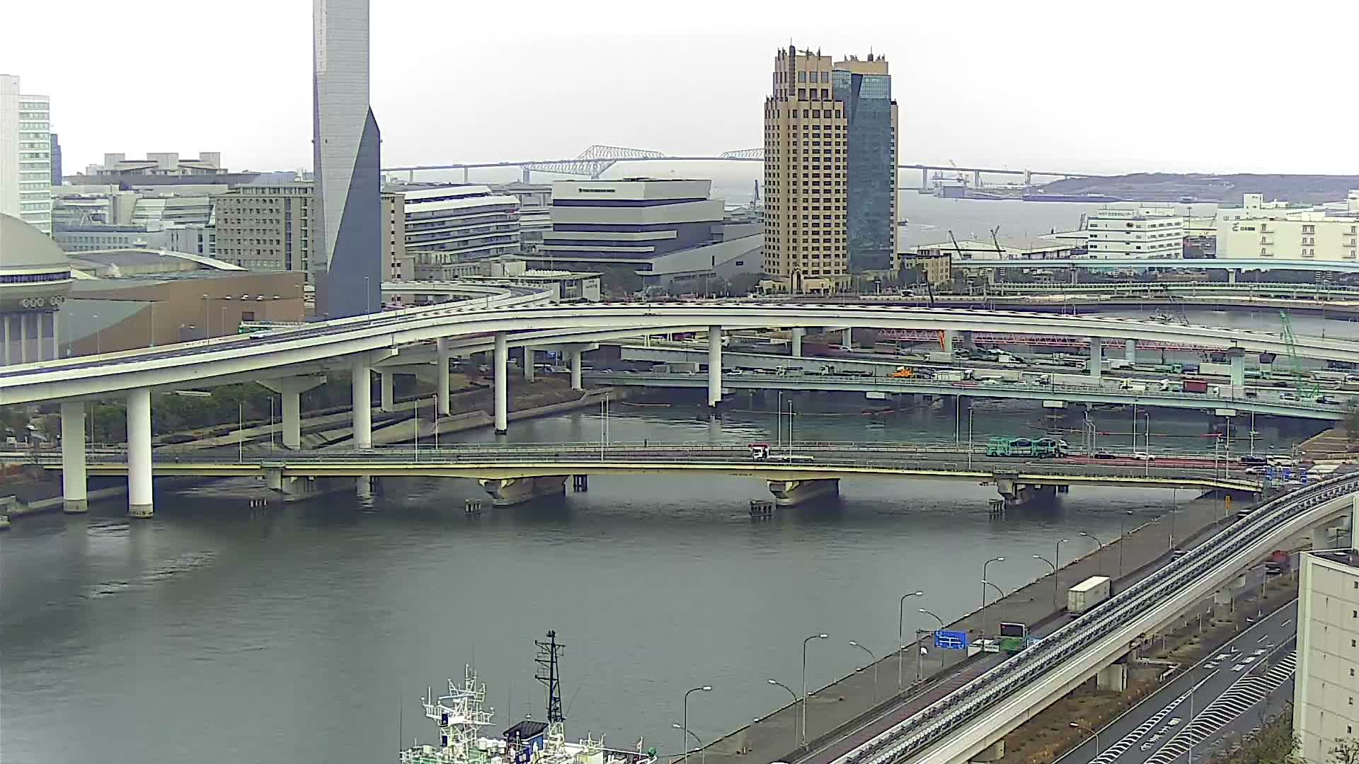 Tokyo, Ariake Island /Tokyo Bay & Tokyo Gate Bridge View ( 東京・有明島・東京湾・東京ゲートブリッジ ) Live Cam - Daiba, Odaiba, Minato-ku, Tokyo, Kantō, Honshu, Japan