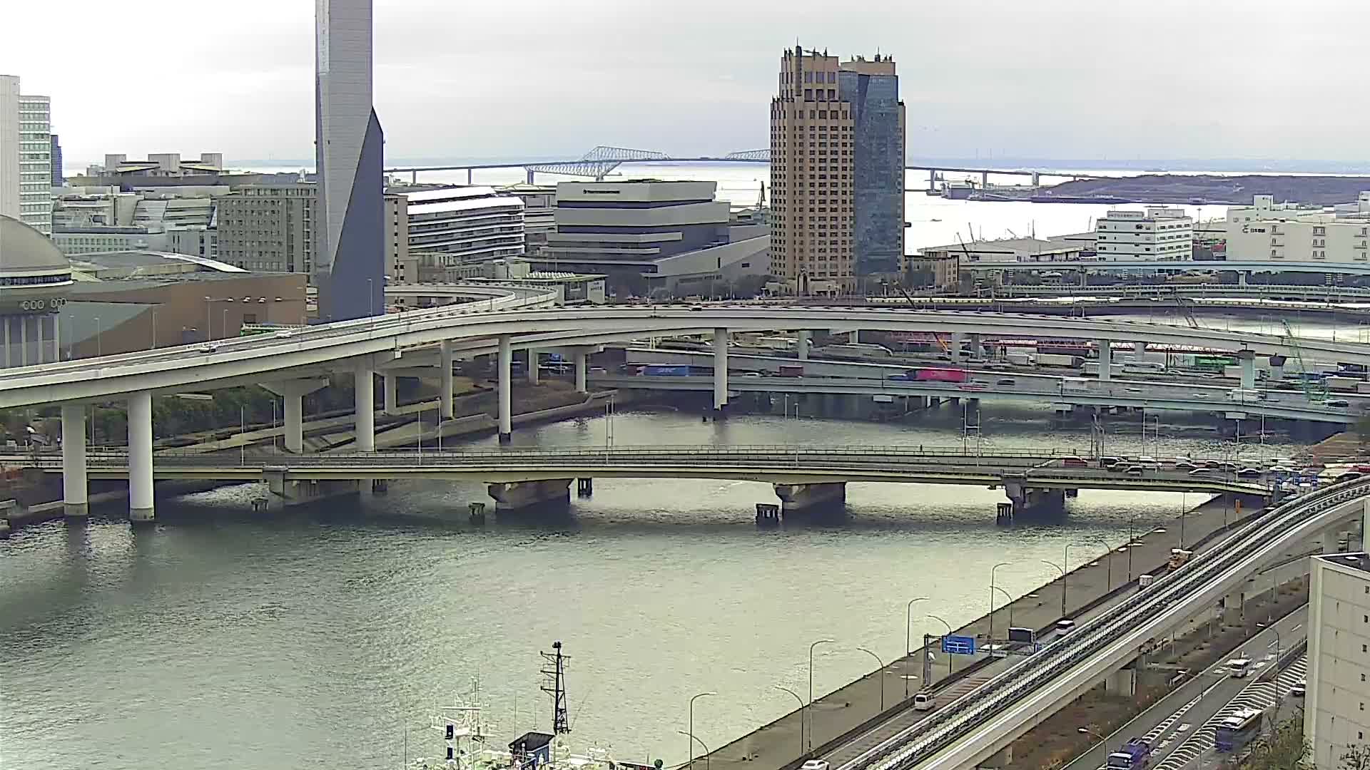 Tokyo, Ariake Island /Tokyo Bay & Tokyo Gate Bridge View ( 東京・有明島・東京湾・東京ゲートブリッジ ) Live Cam - Daiba, Odaiba, Minato-ku, Tokyo, Kantō, Honshu, Japan