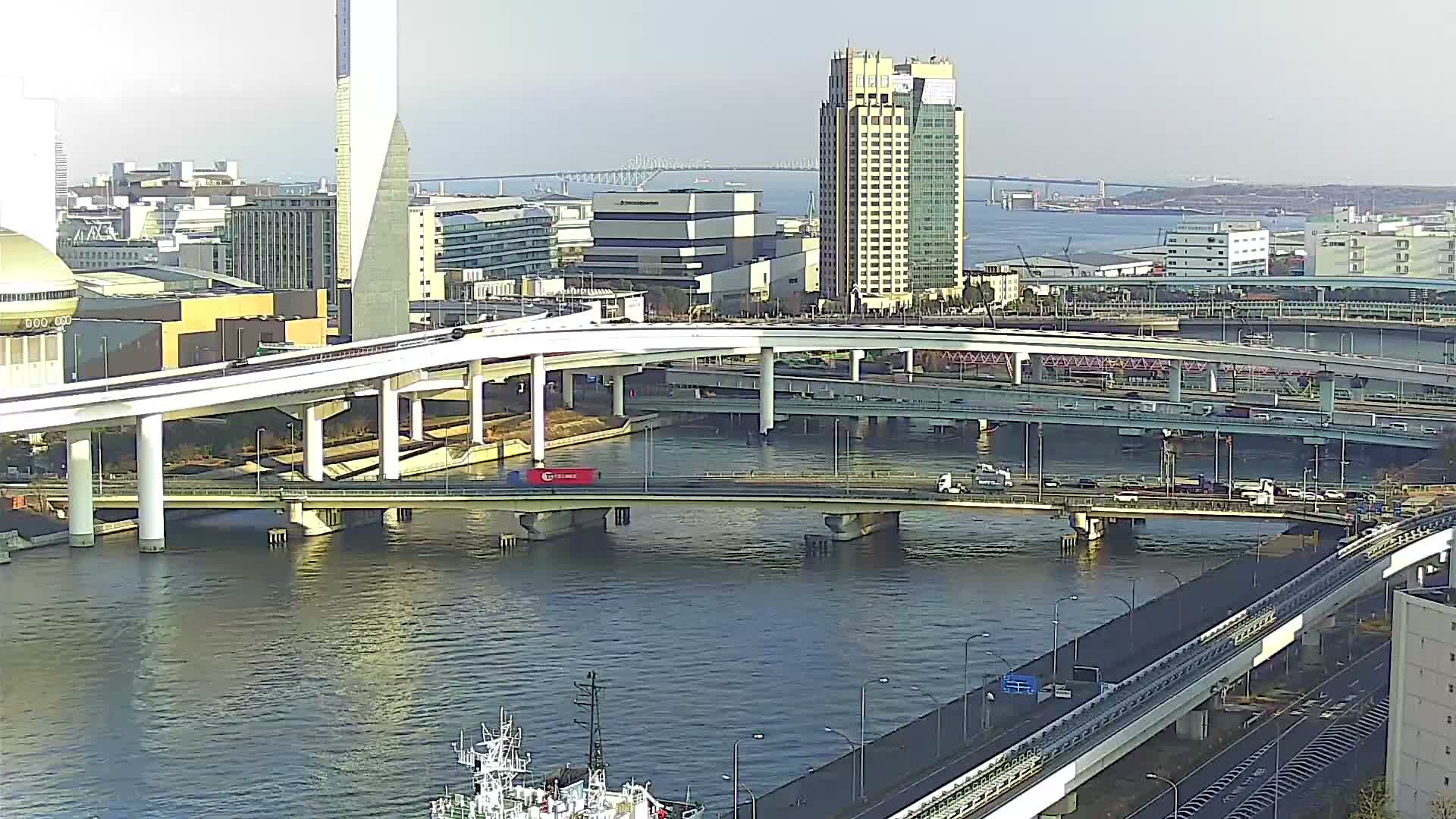 Tokyo, Ariake Island /Tokyo Bay & Tokyo Gate Bridge View ( 東京・有明島・東京湾・東京ゲートブリッジ ) Live Cam - Daiba, Odaiba, Minato-ku, Tokyo, Kantō, Honshu, Japan