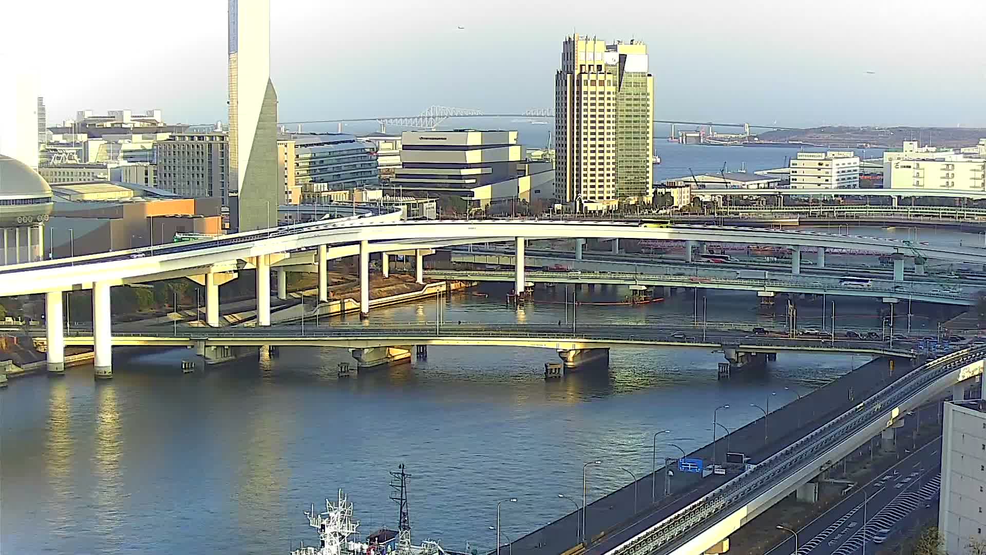 Tokyo, Ariake Island /Tokyo Bay & Tokyo Gate Bridge View ( 東京・有明島・東京湾・東京ゲートブリッジ ) Live Cam - Daiba, Odaiba, Minato-ku, Tokyo, Kantō, Honshu, Japan
