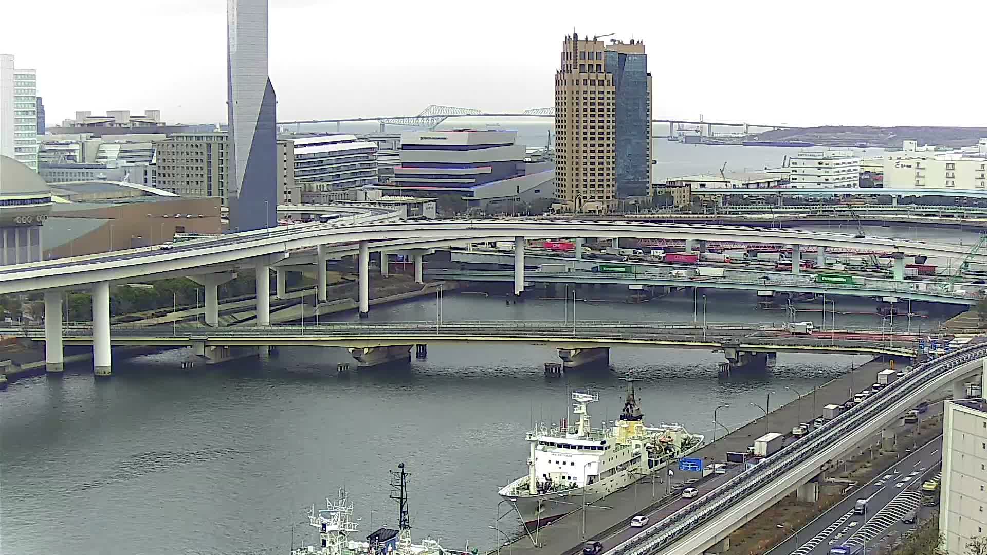 Tokyo, Ariake Island /Tokyo Bay & Tokyo Gate Bridge View ( 東京・有明島・東京湾・東京ゲートブリッジ ) Live Cam - Daiba, Odaiba, Minato-ku, Tokyo, Kantō, Honshu, Japan