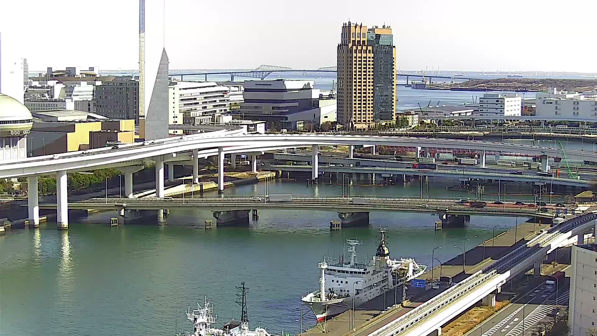 Tokyo, Ariake Island /Tokyo Bay & Tokyo Gate Bridge View ( 東京・有明島・東京湾・東京ゲートブリッジ ) Live Cam - Daiba, Odaiba, Minato-ku, Tokyo, Kantō, Honshu, Japan