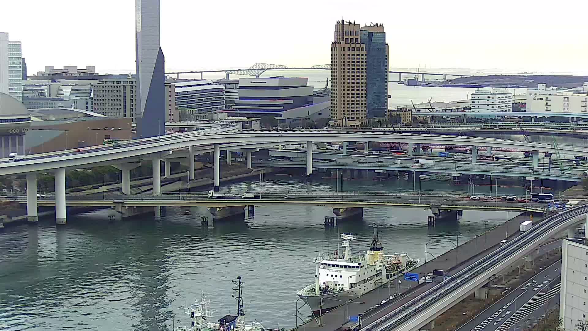 Tokyo, Ariake Island /Tokyo Bay & Tokyo Gate Bridge View ( 東京・有明島・東京湾・東京ゲートブリッジ ) Live Cam - Daiba, Odaiba, Minato-ku, Tokyo, Kantō, Honshu, Japan