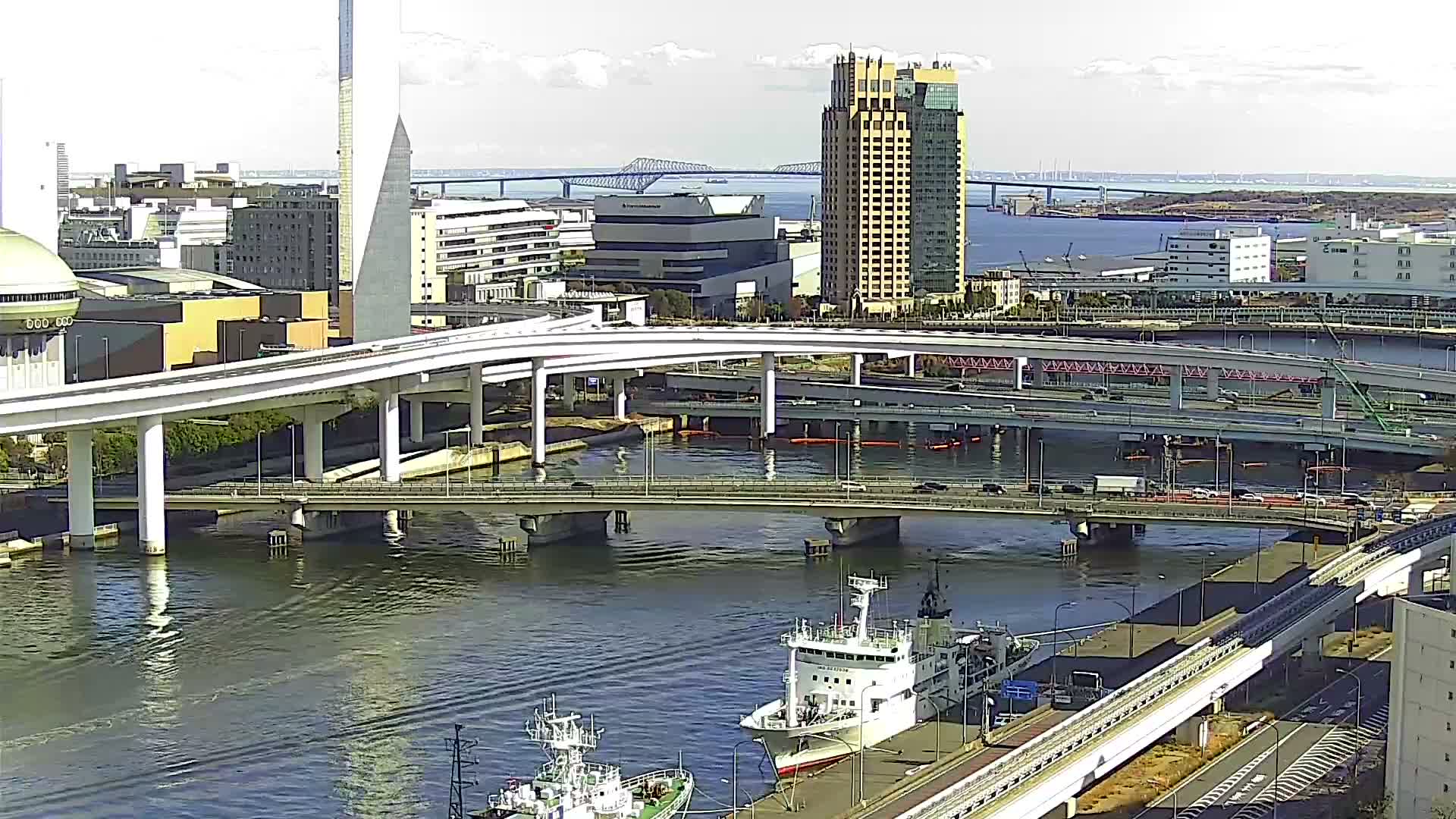 Tokyo, Ariake Island /Tokyo Bay & Tokyo Gate Bridge View ( 東京・有明島・東京湾・東京ゲートブリッジ ) Live Cam - Daiba, Odaiba, Minato-ku, Tokyo, Kantō, Honshu, Japan
