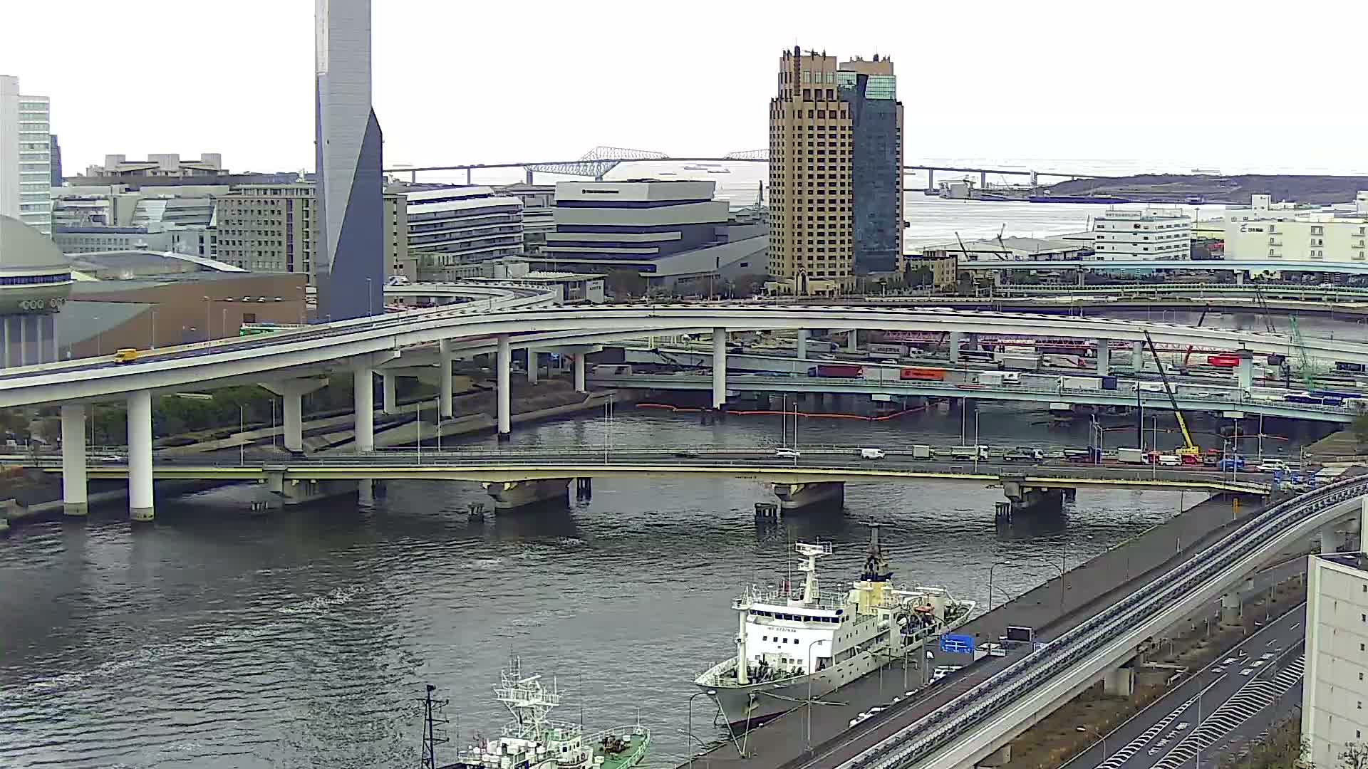 Tokyo, Ariake Island /Tokyo Bay & Tokyo Gate Bridge View ( 東京・有明島・東京湾・東京ゲートブリッジ ) Live Cam - Daiba, Odaiba, Minato-ku, Tokyo, Kantō, Honshu, Japan