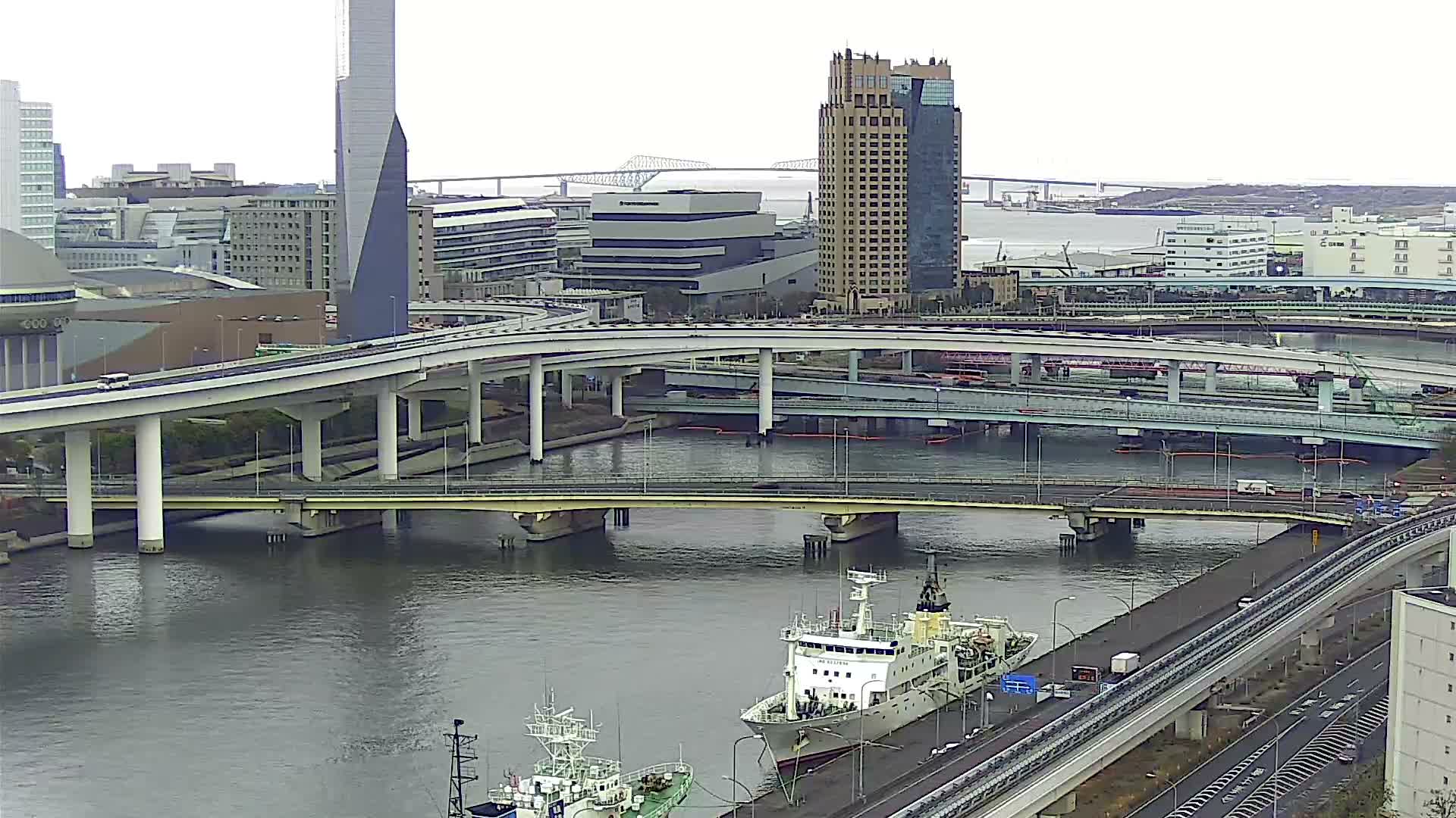 Tokyo, Ariake Island /Tokyo Bay & Tokyo Gate Bridge View ( 東京・有明島・東京湾・東京ゲートブリッジ ) Live Cam - Daiba, Odaiba, Minato-ku, Tokyo, Kantō, Honshu, Japan