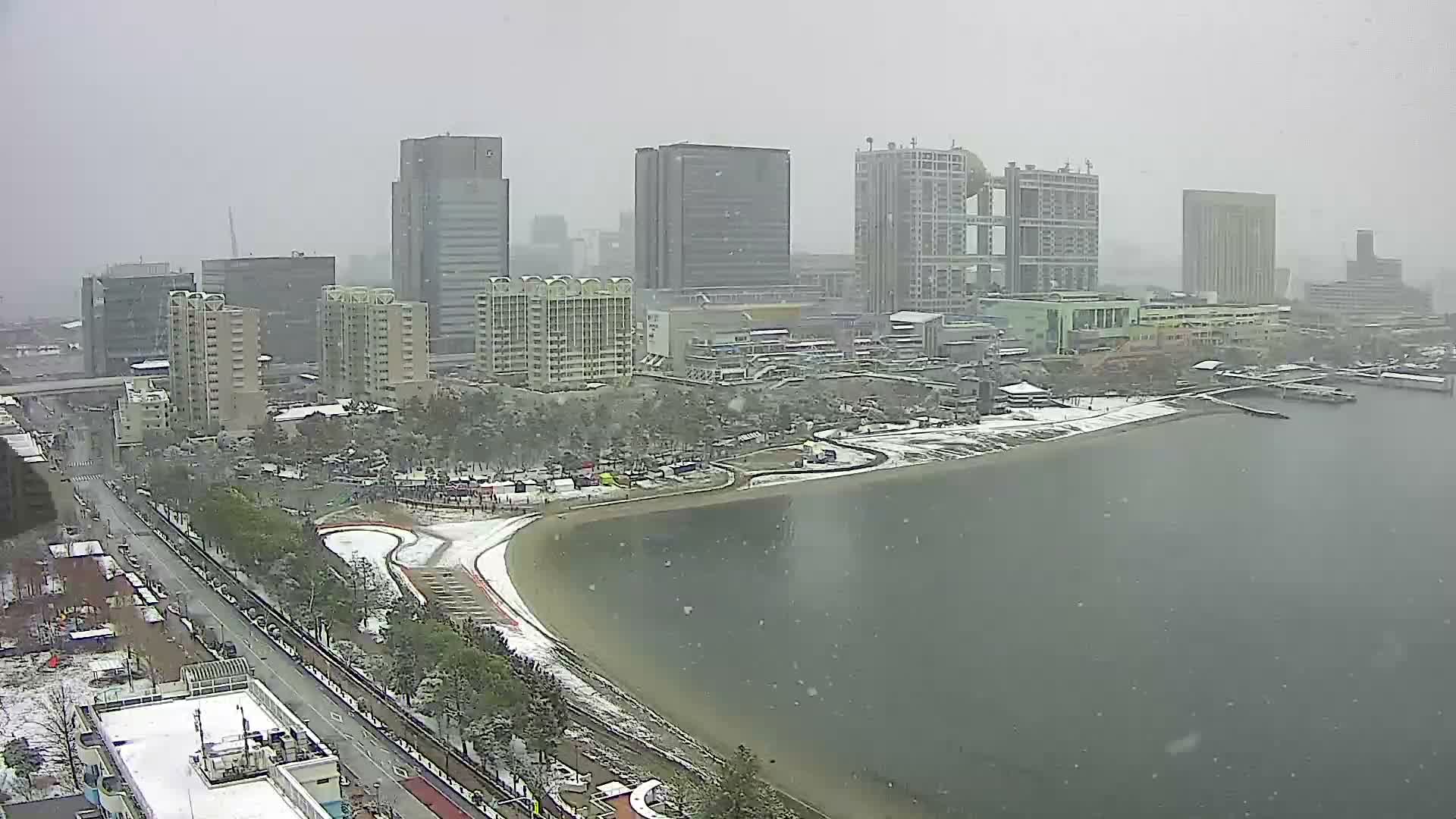 Tokyo, Odaiba Beach & Odaiba Marine Park (東京、お台場ビーチ、お台場海浜公園 ) Live Cam -1 Chome, Daiba, Odaiba, Minato-ku, Tokyo, Kantō, Honshu, Japan