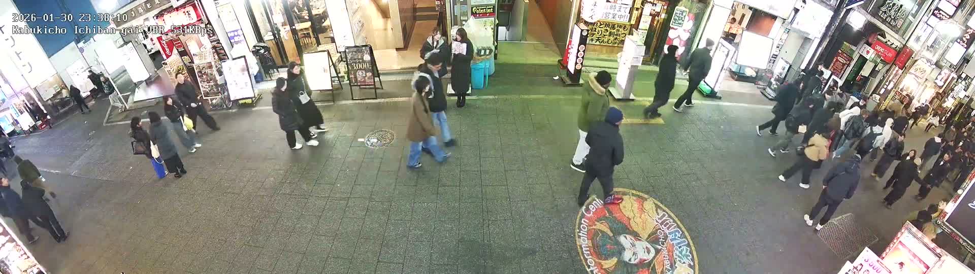 Tokyo, Shinjuku Kabukicho Ichiban-gai Street  (東京 新宿 歌舞伎町一番街通り) Live Cam - Kabukichō, Shinjuku-ku, Tokyo, Kantō, Honshu, Japan