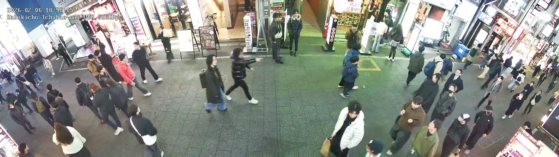 Tokyo, Shinjuku Kabukicho Ichiban-gai Street  (東京 新宿 歌舞伎町一番街通り) Live Cam - Kabukichō, Shinjuku-ku, Tokyo, Kantō, Honshu, Japan