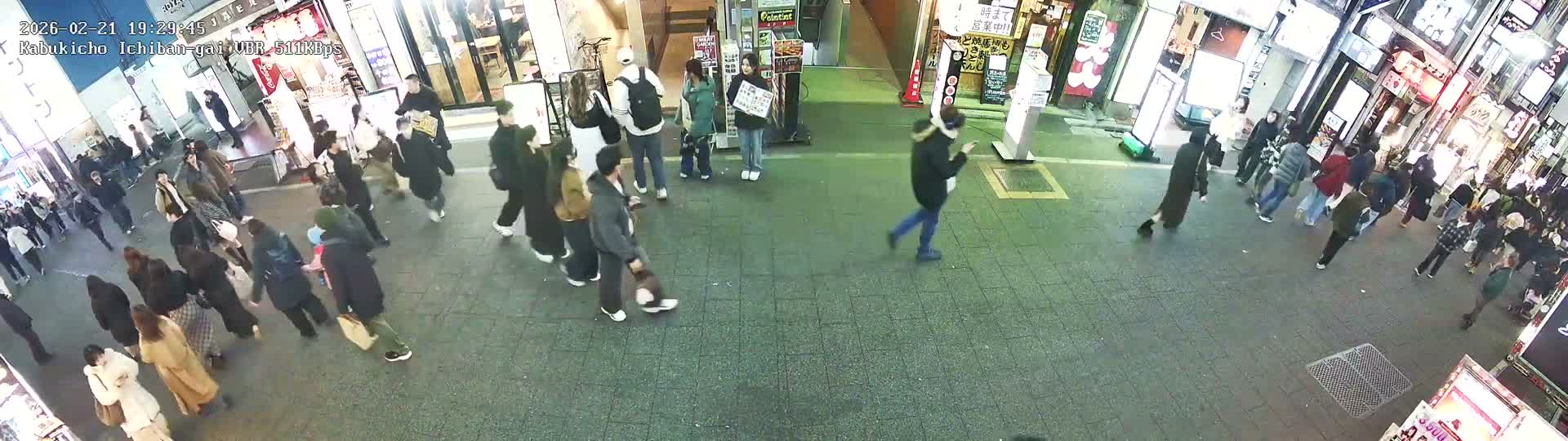 Tokyo, Shinjuku Kabukicho Ichiban-gai Street  (東京 新宿 歌舞伎町一番街通り) Live Cam - Kabukichō, Shinjuku-ku, Tokyo, Kantō, Honshu, Japan