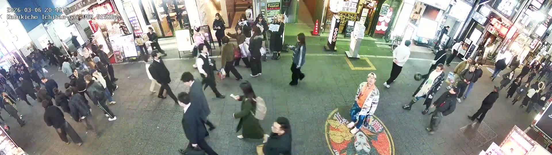 Tokyo, Shinjuku Kabukicho Ichiban-gai Street  (東京 新宿 歌舞伎町一番街通り) Live Cam - Kabukichō, Shinjuku-ku, Tokyo, Kantō, Honshu, Japan
