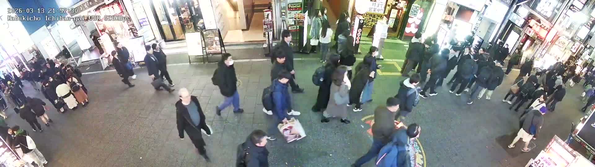 Tokyo, Shinjuku Kabukicho Ichiban-gai Street  (東京 新宿 歌舞伎町一番街通り) Live Cam - Kabukichō, Shinjuku-ku, Tokyo, Kantō, Honshu, Japan