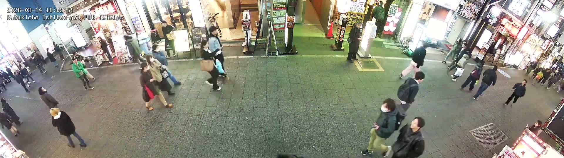 Tokyo, Shinjuku Kabukicho Ichiban-gai Street  (東京 新宿 歌舞伎町一番街通り) Live Cam - Kabukichō, Shinjuku-ku, Tokyo, Kantō, Honshu, Japan