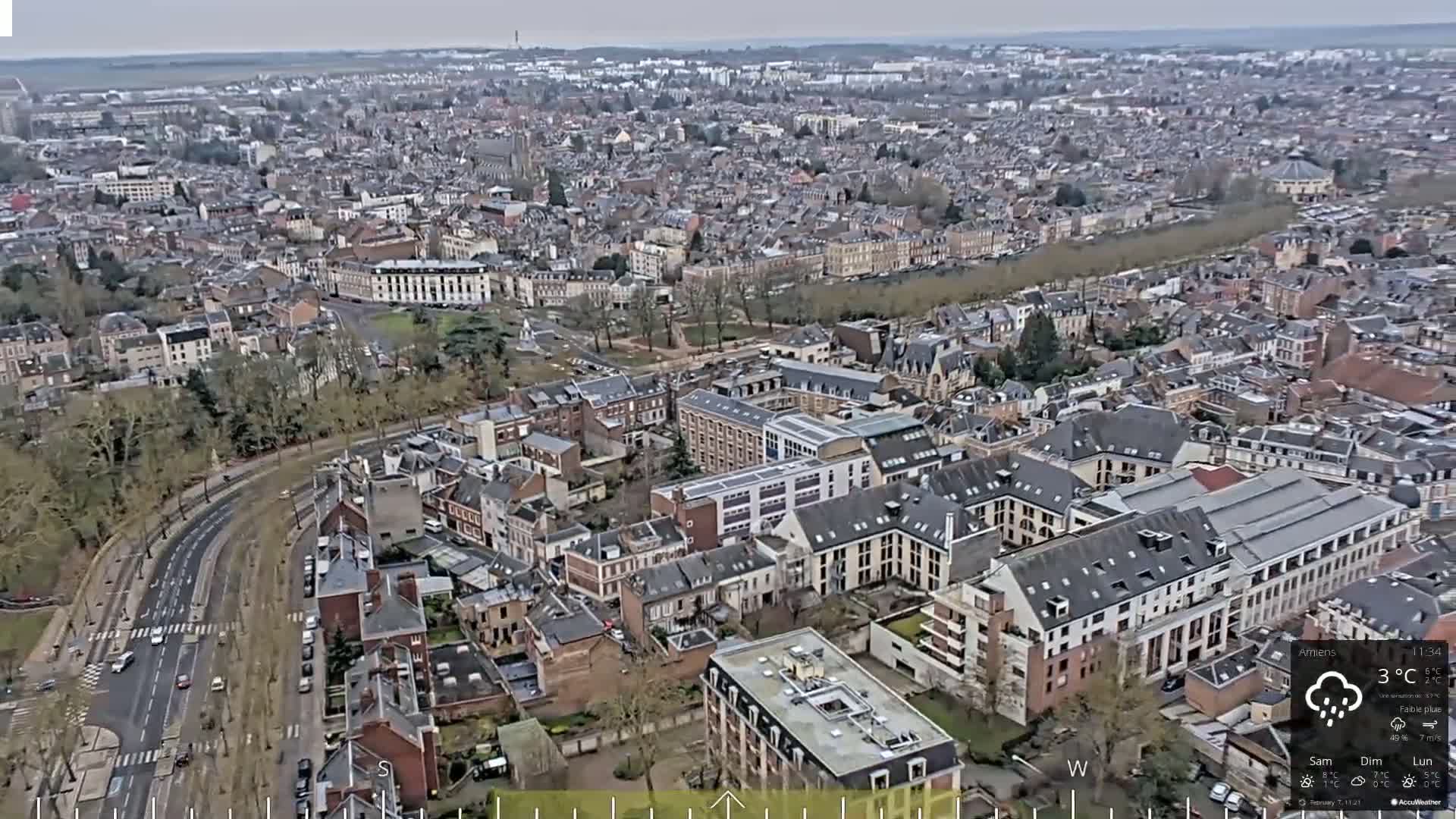 Amiens City Panaromic Skyline PTZ Live Cam - Amiens, Somme, Hauts-de-France, France