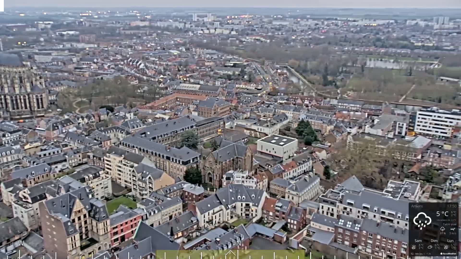 Amiens City Panaromic Skyline PTZ Live Cam - Amiens, Somme, Hauts-de-France, France