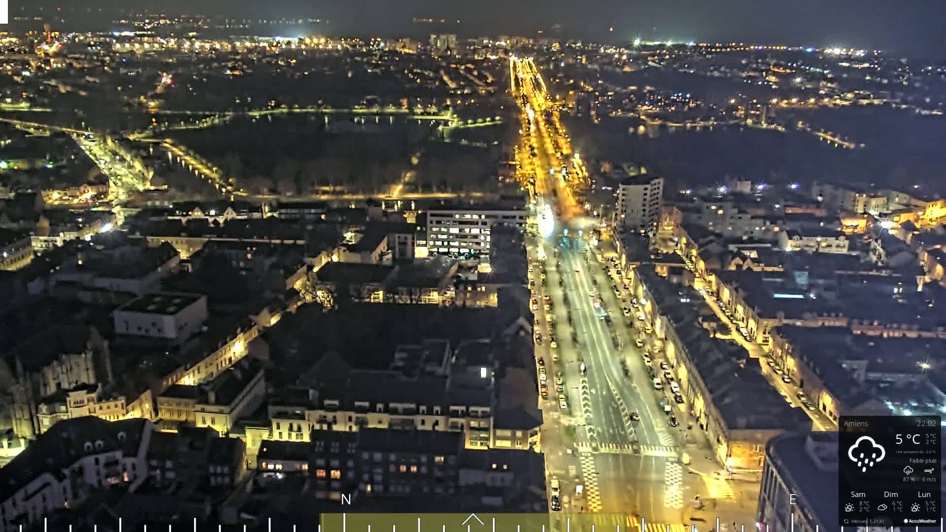 Amiens City Panaromic Skyline PTZ Live Cam - Amiens, Somme, Hauts-de-France, France