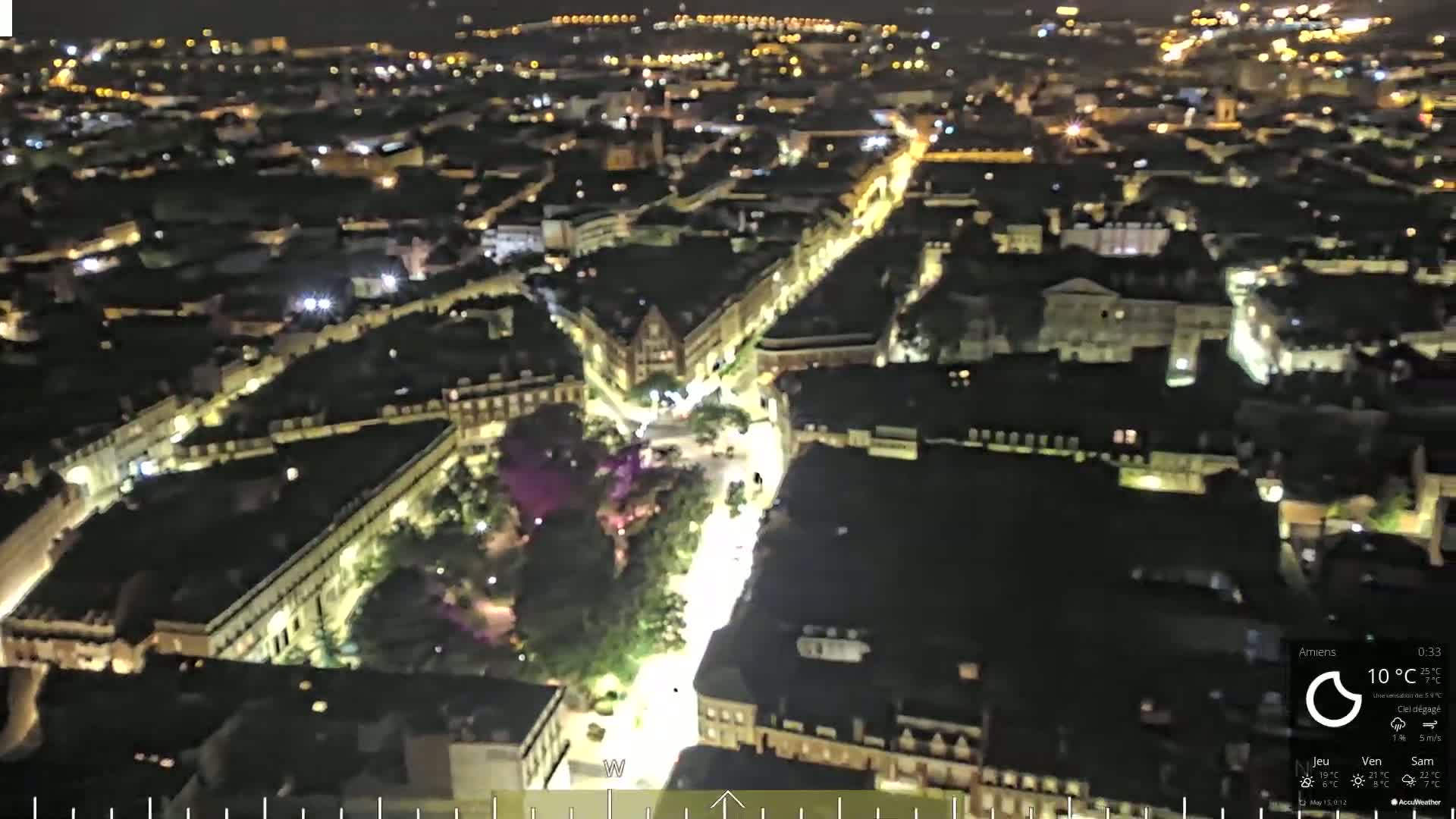 Amiens City Panaromic Skyline PTZ Live Cam - Amiens, Somme, Hauts-de-France, France