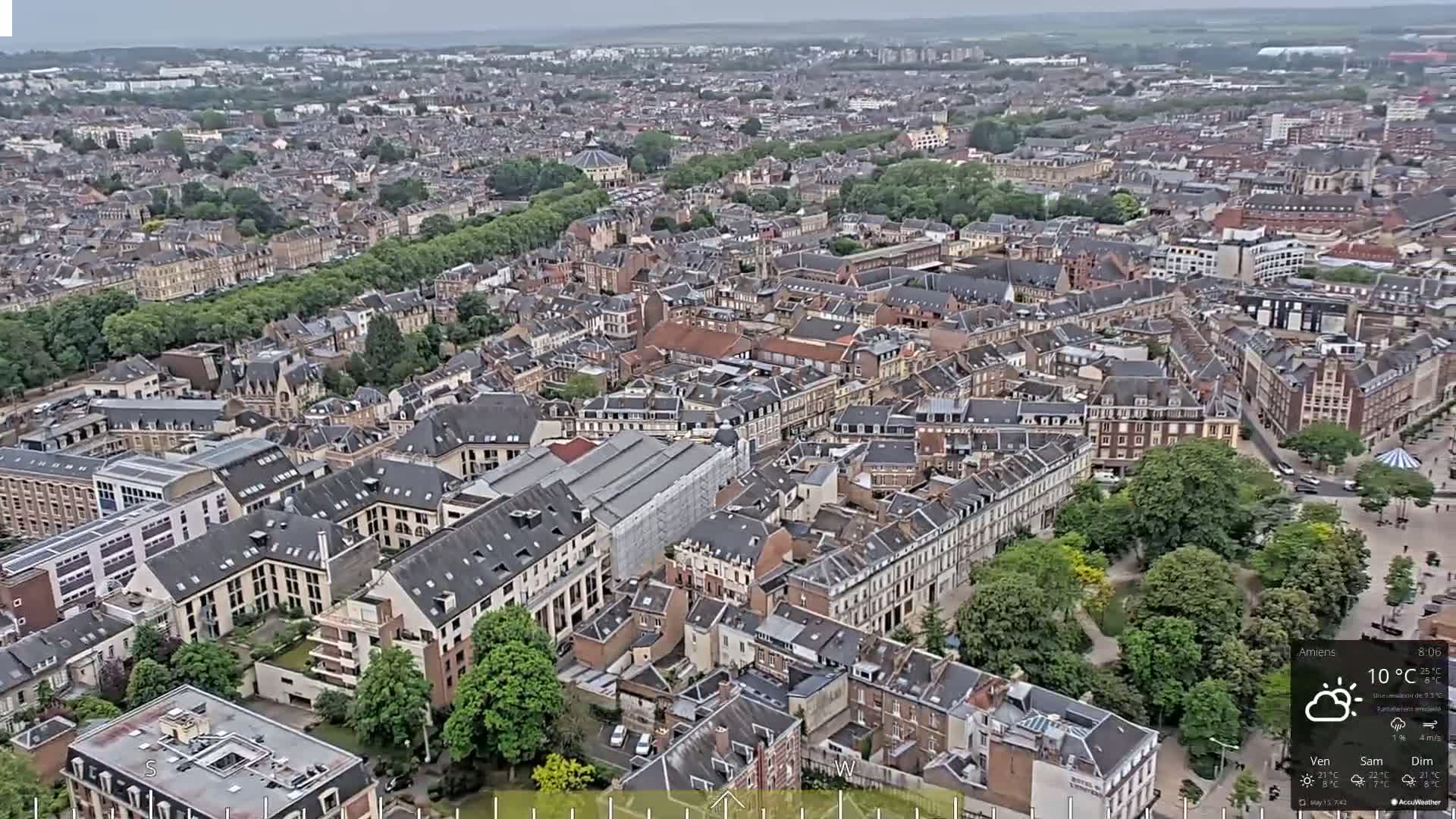 Amiens City Panaromic Skyline PTZ Live Cam - Amiens, Somme, Hauts-de-France, France