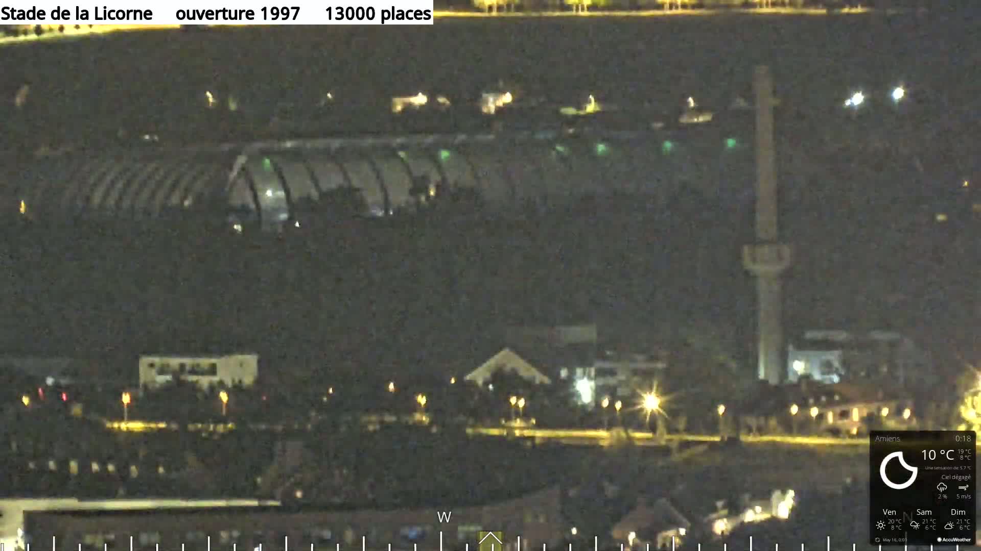 Amiens City Panaromic Skyline PTZ Live Cam - Amiens, Somme, Hauts-de-France, France
