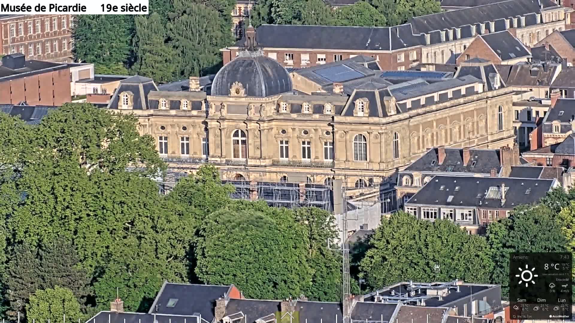 Amiens City Panaromic Skyline PTZ Live Cam - Amiens, Somme, Hauts-de-France, France