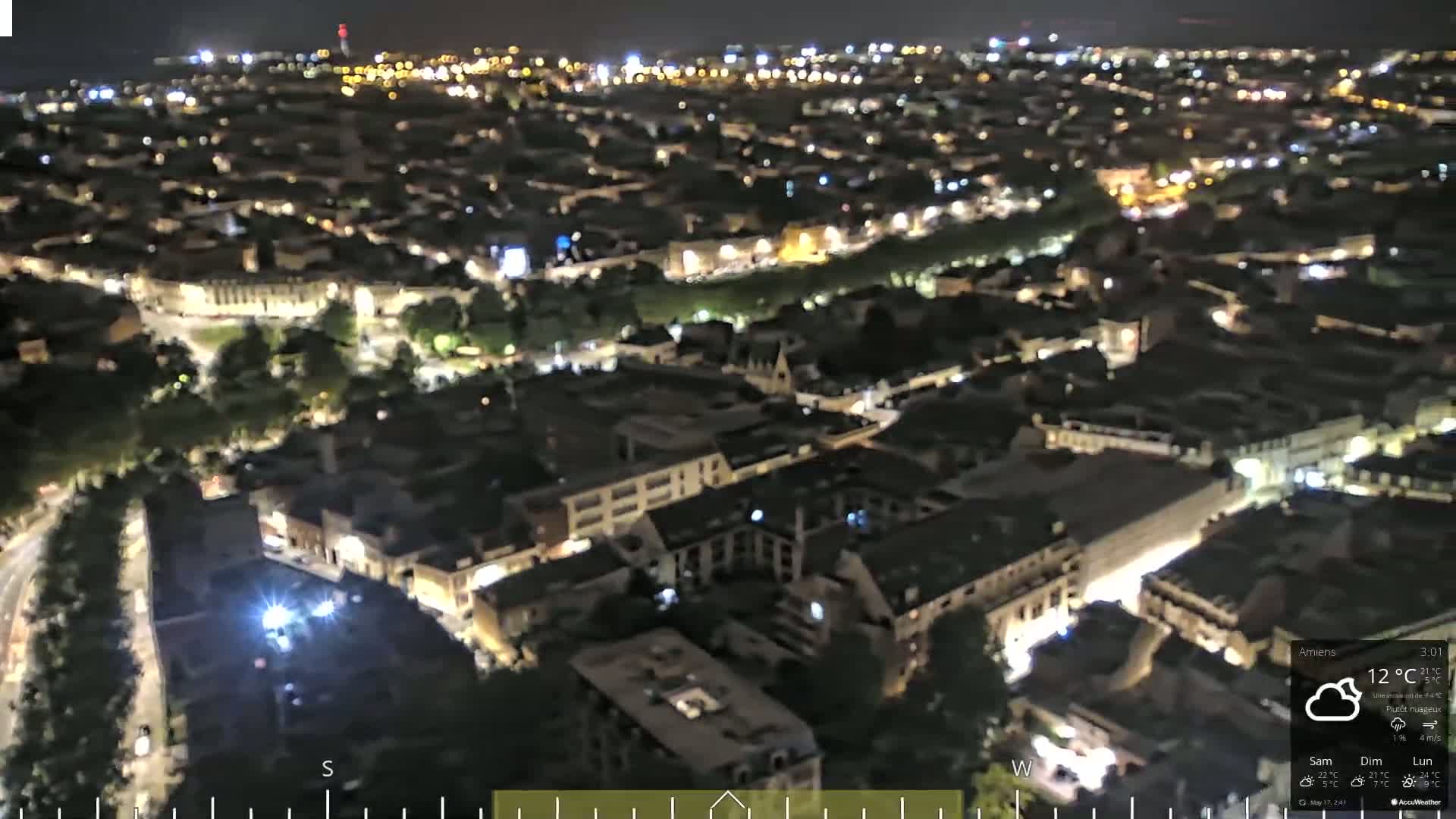 Amiens City Panaromic Skyline PTZ Live Cam - Amiens, Somme, Hauts-de-France, France