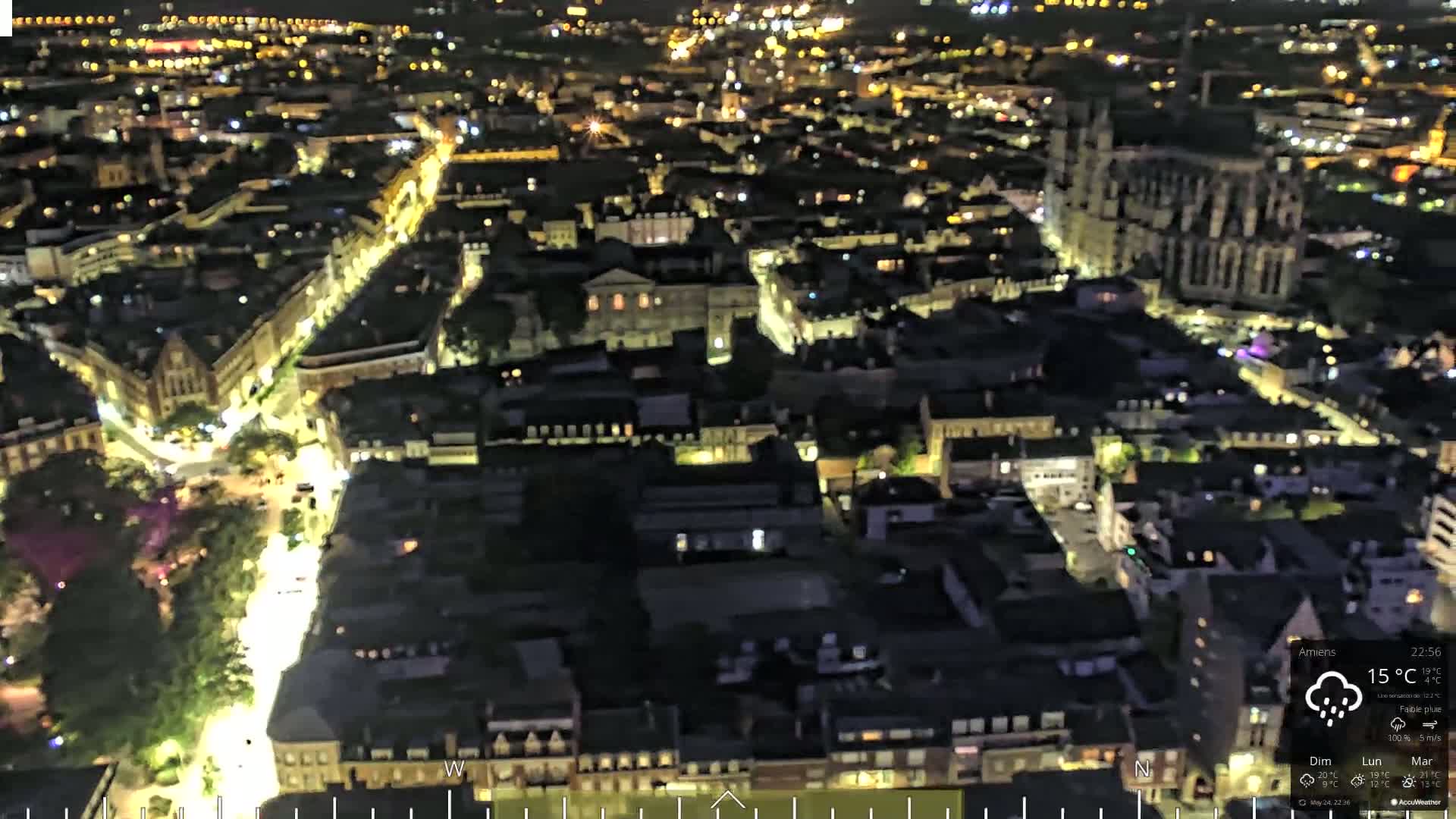 Amiens City Panaromic Skyline PTZ Live Cam - Amiens, Somme, Hauts-de-France, France