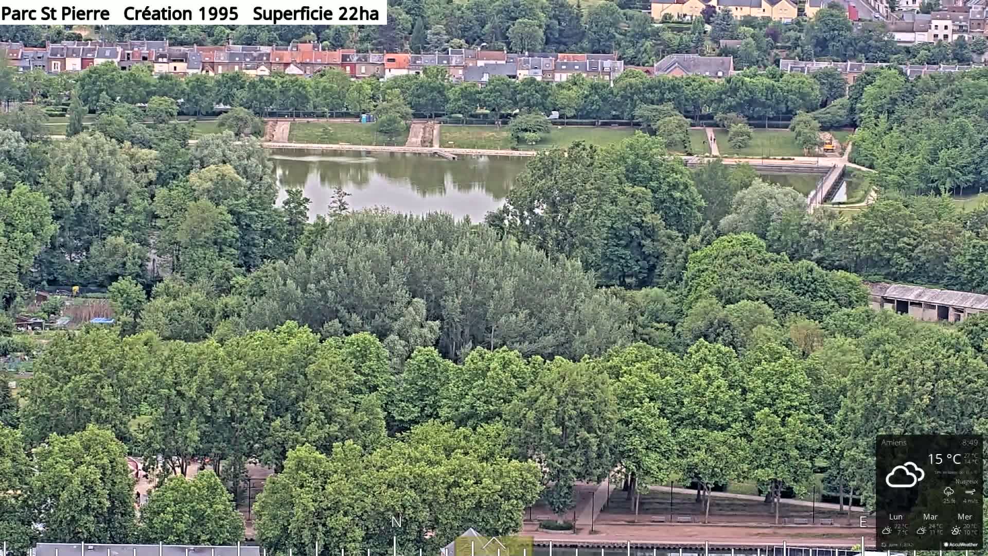 Amiens City Panaromic Skyline PTZ Live Cam - Amiens, Somme, Hauts-de-France, France