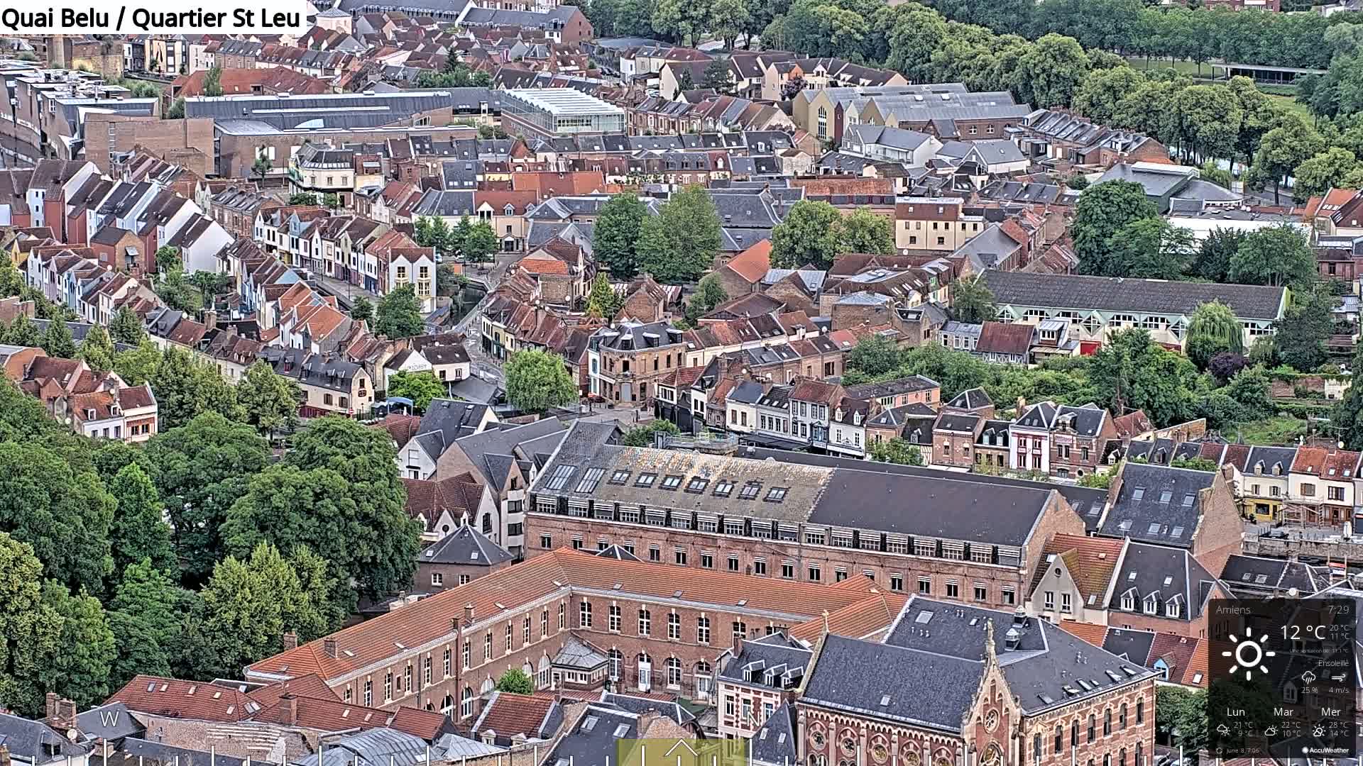 Amiens City Panaromic Skyline PTZ Live Cam - Amiens, Somme, Hauts-de-France, France