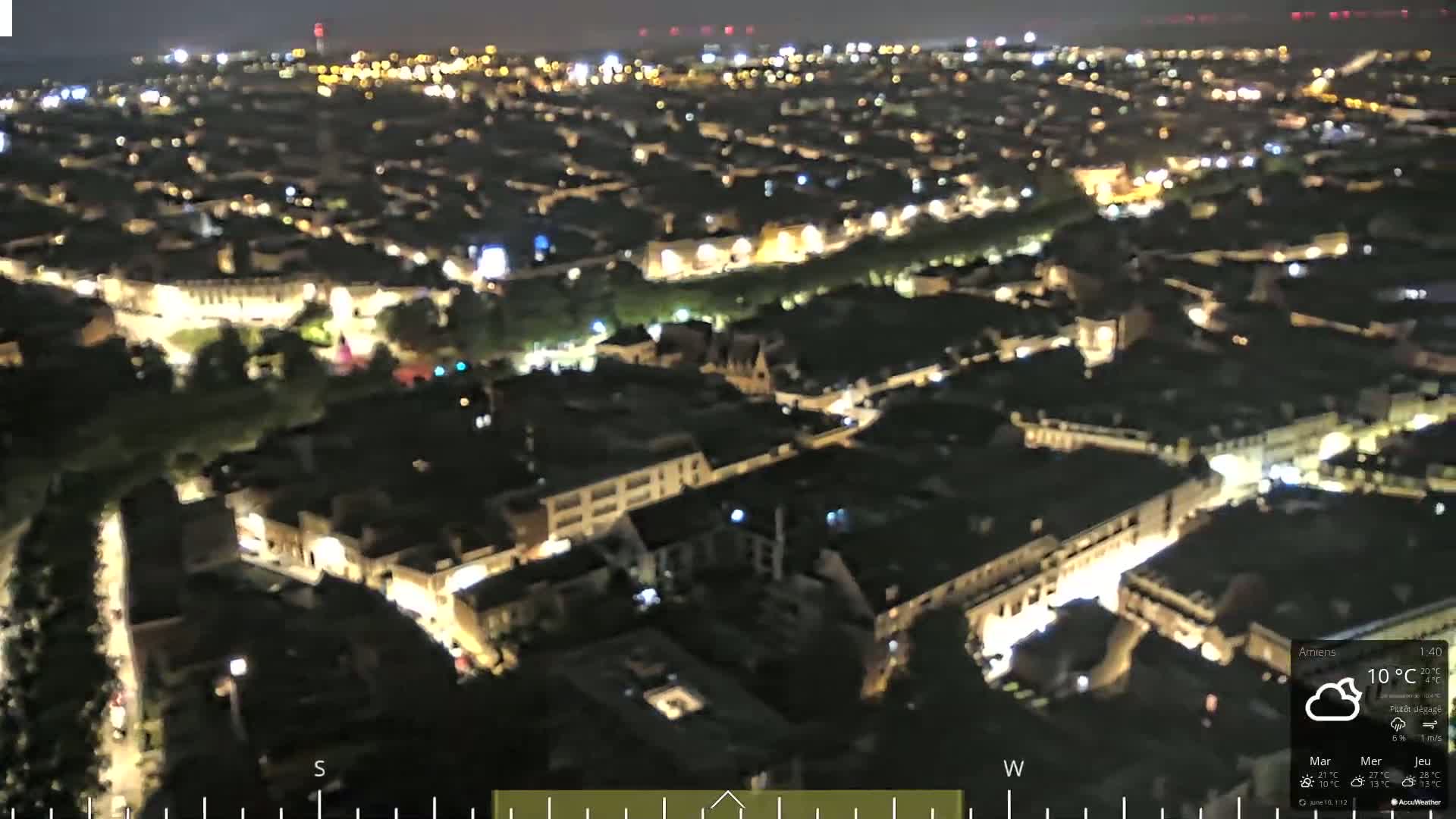 Amiens City Panaromic Skyline PTZ Live Cam - Amiens, Somme, Hauts-de-France, France