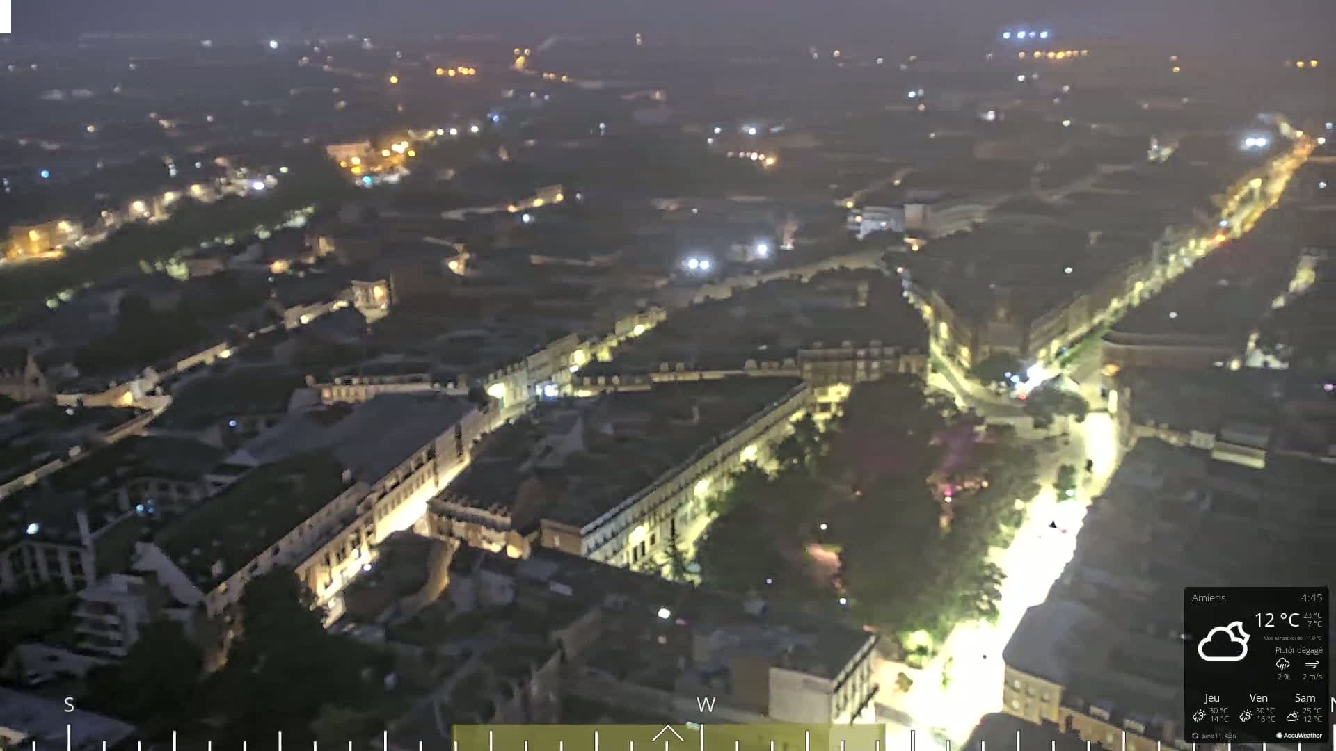 Amiens City Panaromic Skyline PTZ Live Cam - Amiens, Somme, Hauts-de-France, France