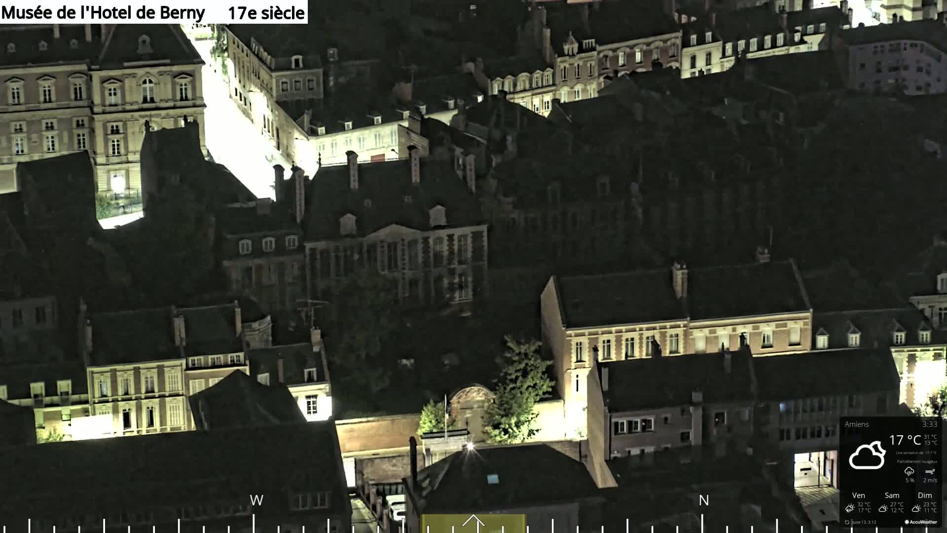 Amiens City Panaromic Skyline PTZ Live Cam - Amiens, Somme, Hauts-de-France, France
