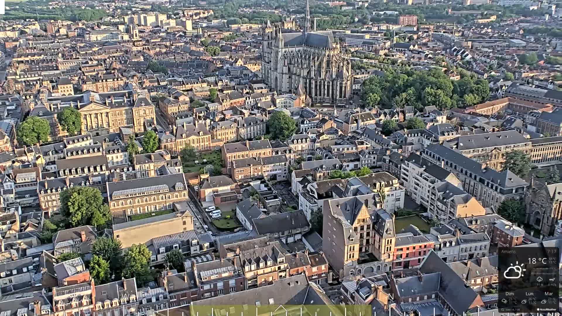 Amiens City Panaromic Skyline PTZ Live Cam - Amiens, Somme, Hauts-de-France, France