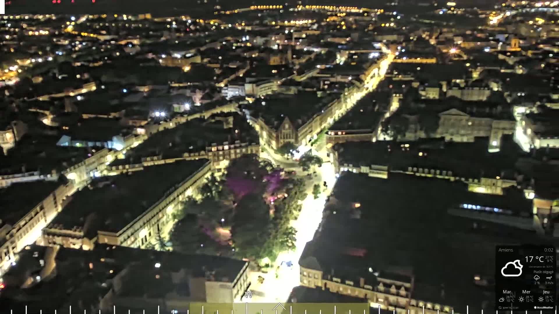 Amiens City Panaromic Skyline PTZ Live Cam - Amiens, Somme, Hauts-de-France, France
