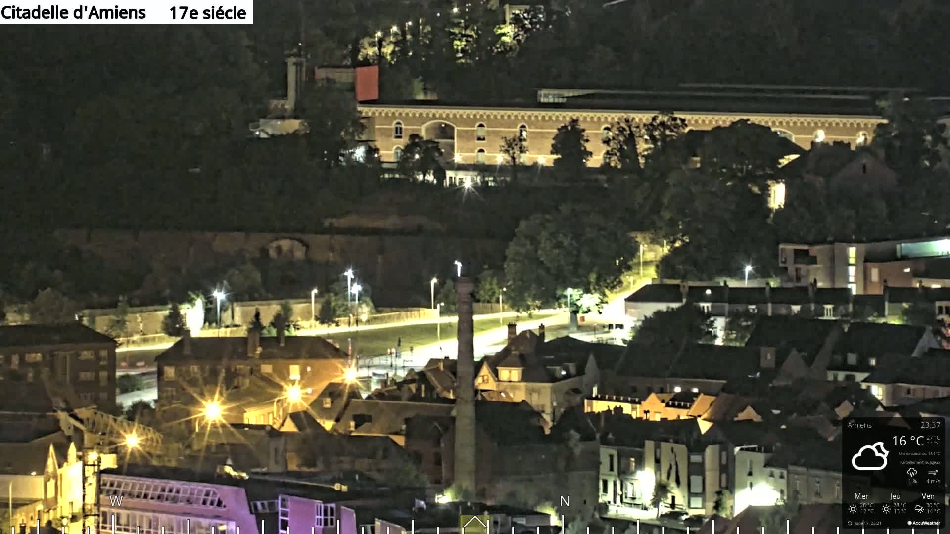 Amiens City Panaromic Skyline PTZ Live Cam - Amiens, Somme, Hauts-de-France, France