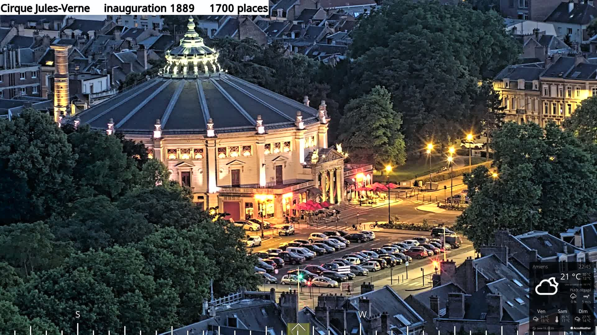 Amiens City Panaromic Skyline PTZ Live Cam - Amiens, Somme, Hauts-de-France, France