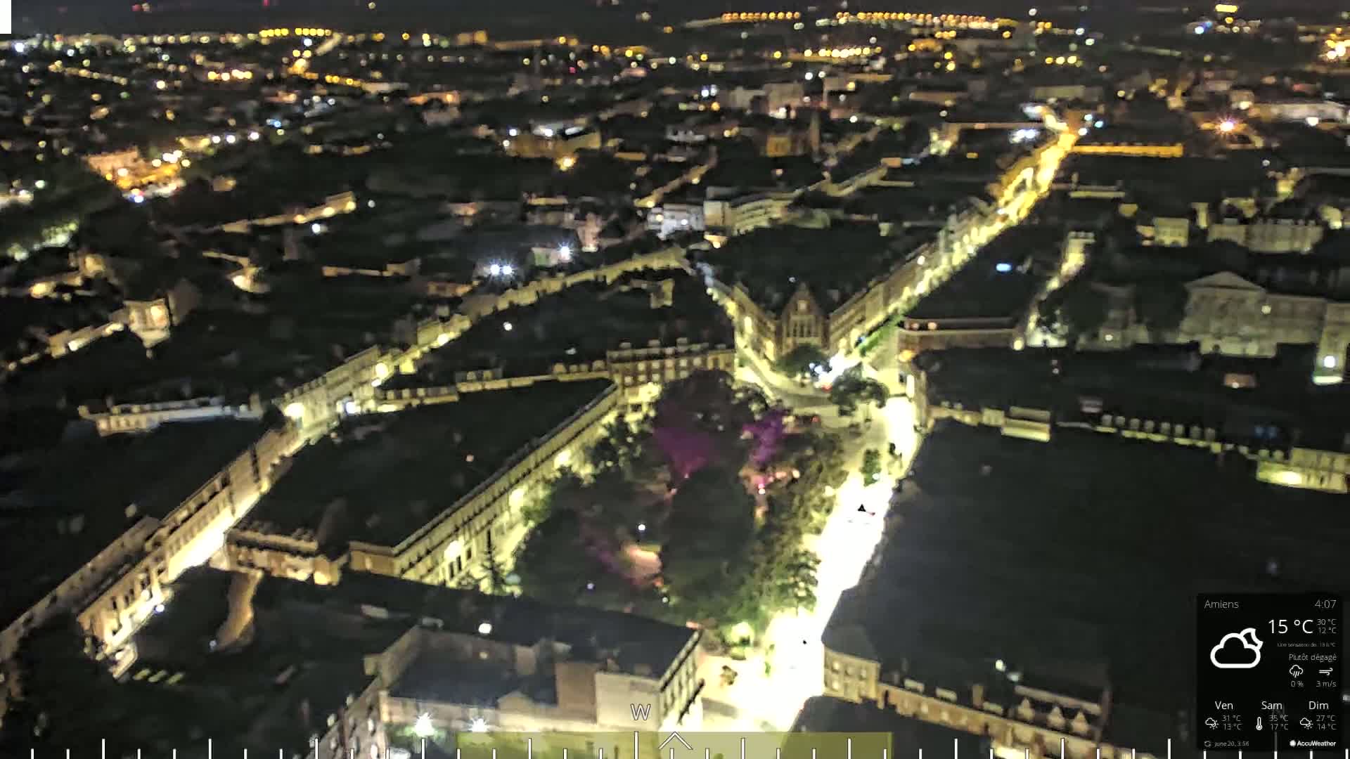 Amiens City Panaromic Skyline PTZ Live Cam - Amiens, Somme, Hauts-de-France, France