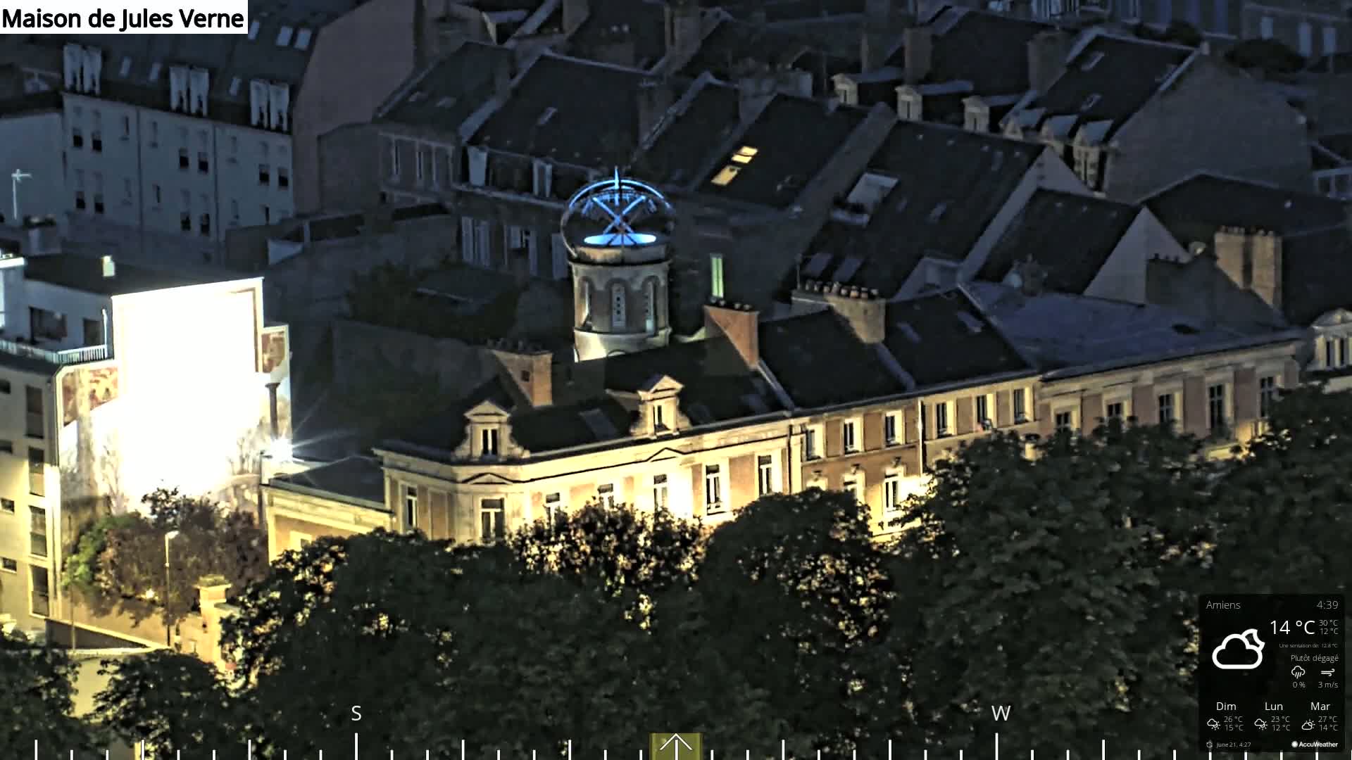 Amiens City Panaromic Skyline PTZ Live Cam - Amiens, Somme, Hauts-de-France, France