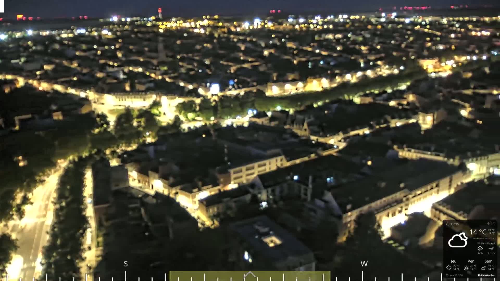 Amiens City Panaromic Skyline PTZ Live Cam - Amiens, Somme, Hauts-de-France, France