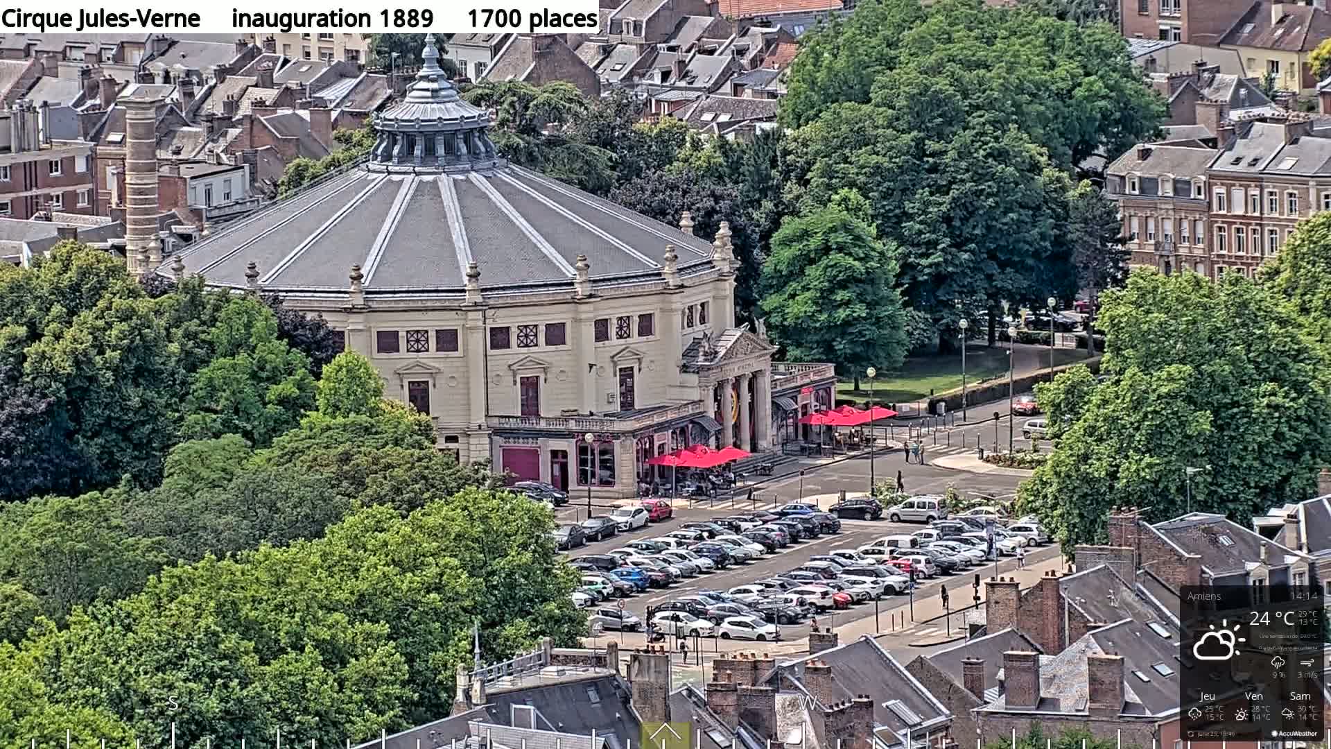 Amiens City Panaromic Skyline PTZ Live Cam - Amiens, Somme, Hauts-de-France, France