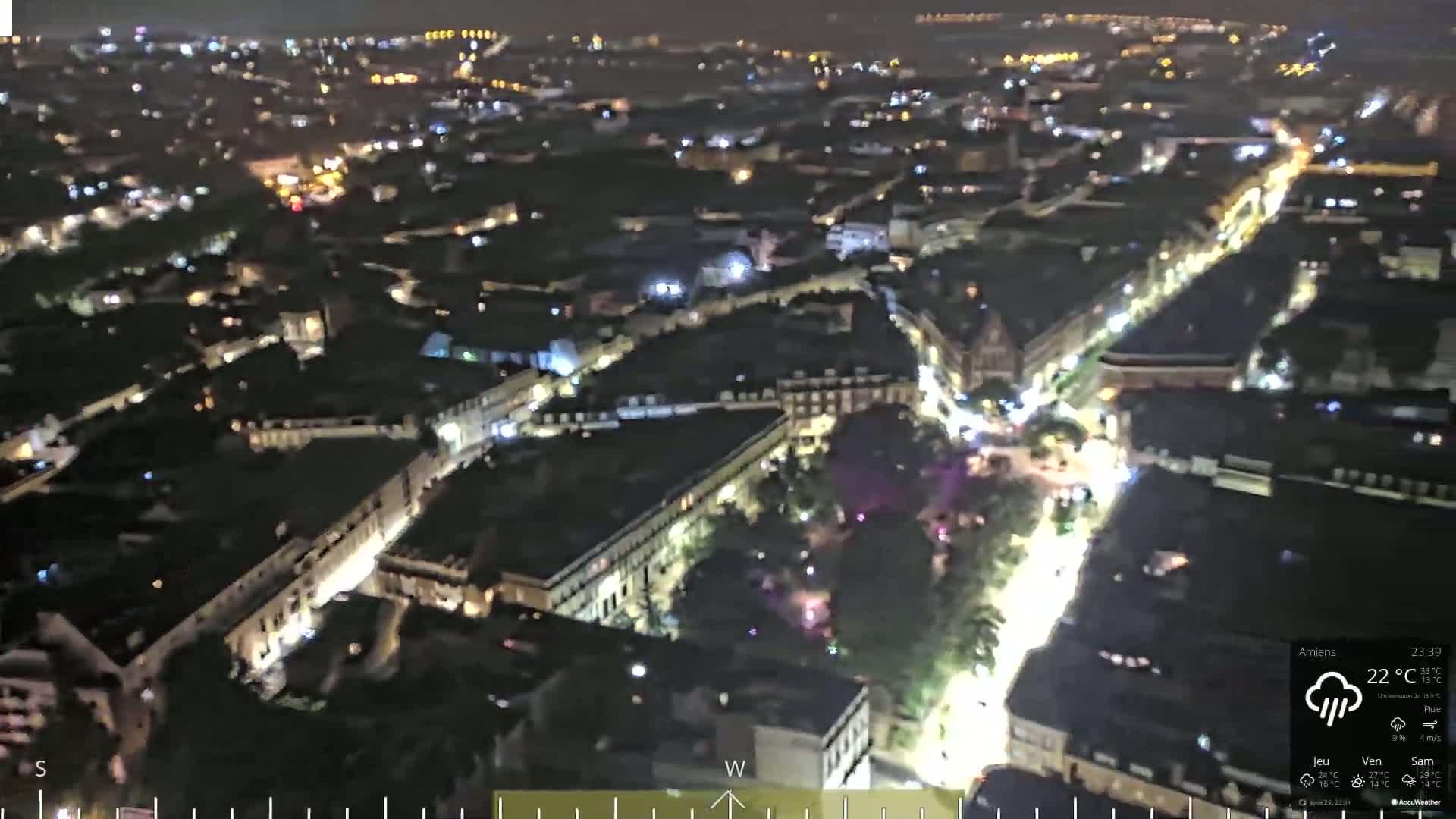 Amiens City Panaromic Skyline PTZ Live Cam - Amiens, Somme, Hauts-de-France, France