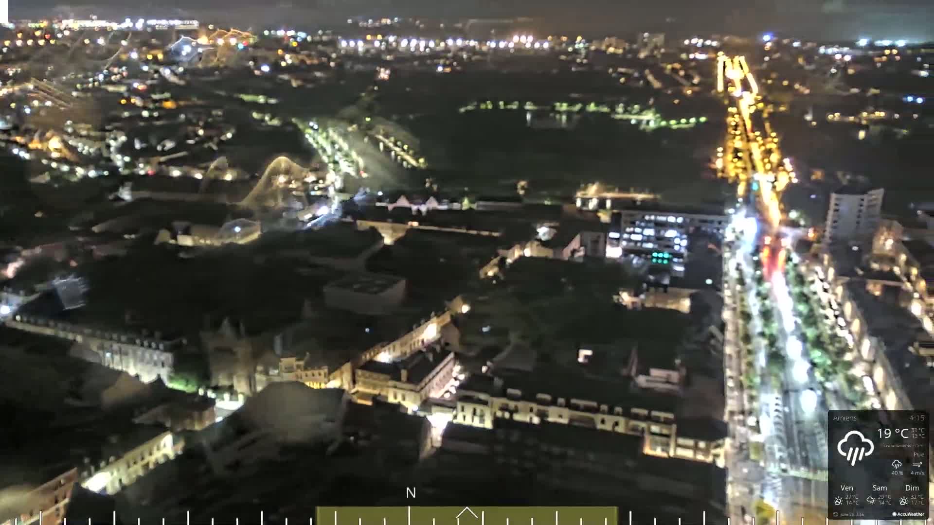 Amiens City Panaromic Skyline PTZ Live Cam - Amiens, Somme, Hauts-de-France, France
