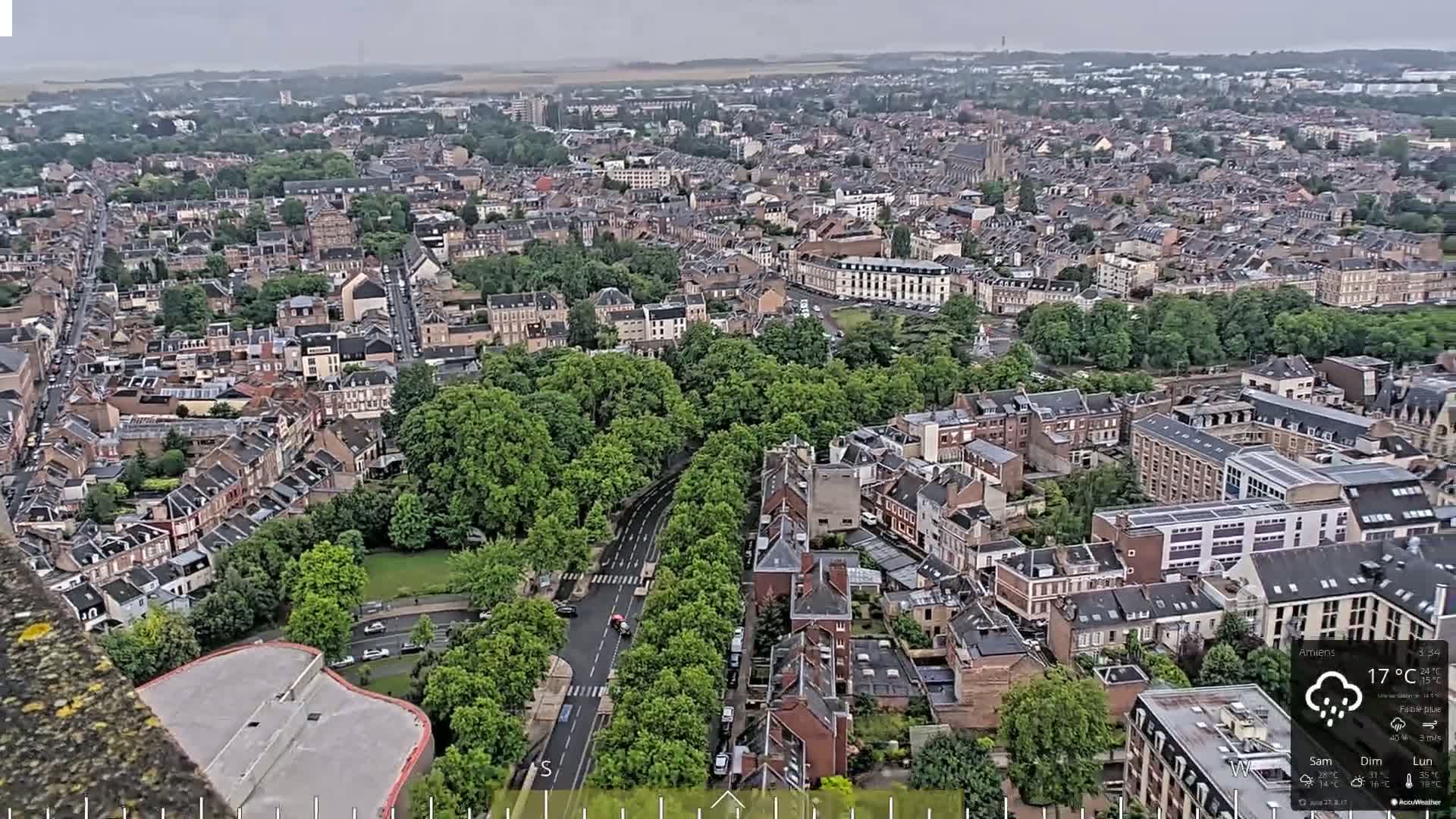 Amiens City Panaromic Skyline PTZ Live Cam - Amiens, Somme, Hauts-de-France, France